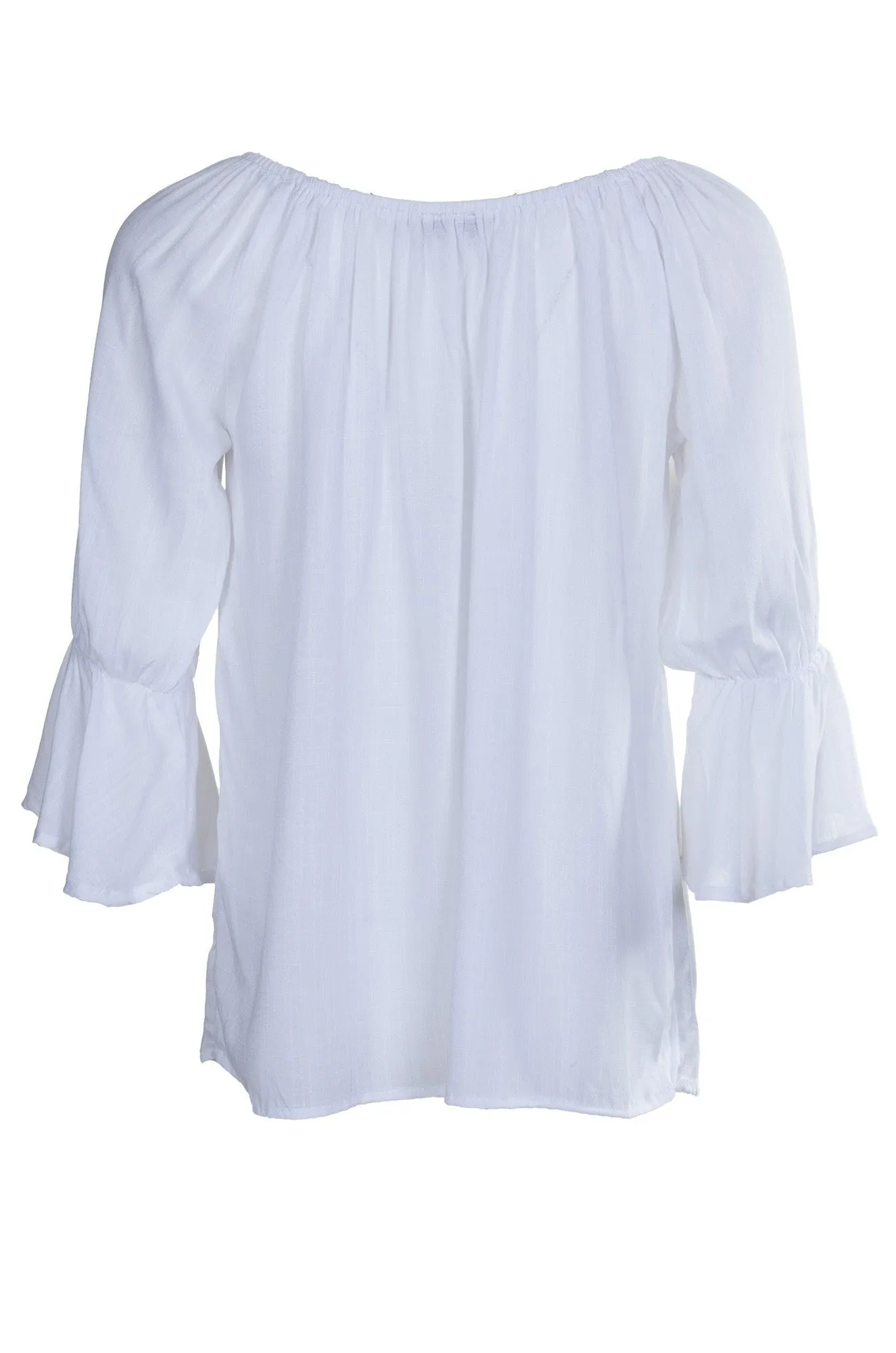 China Cool Frill cuff Soft Drape Top | WHITE | 4612A1