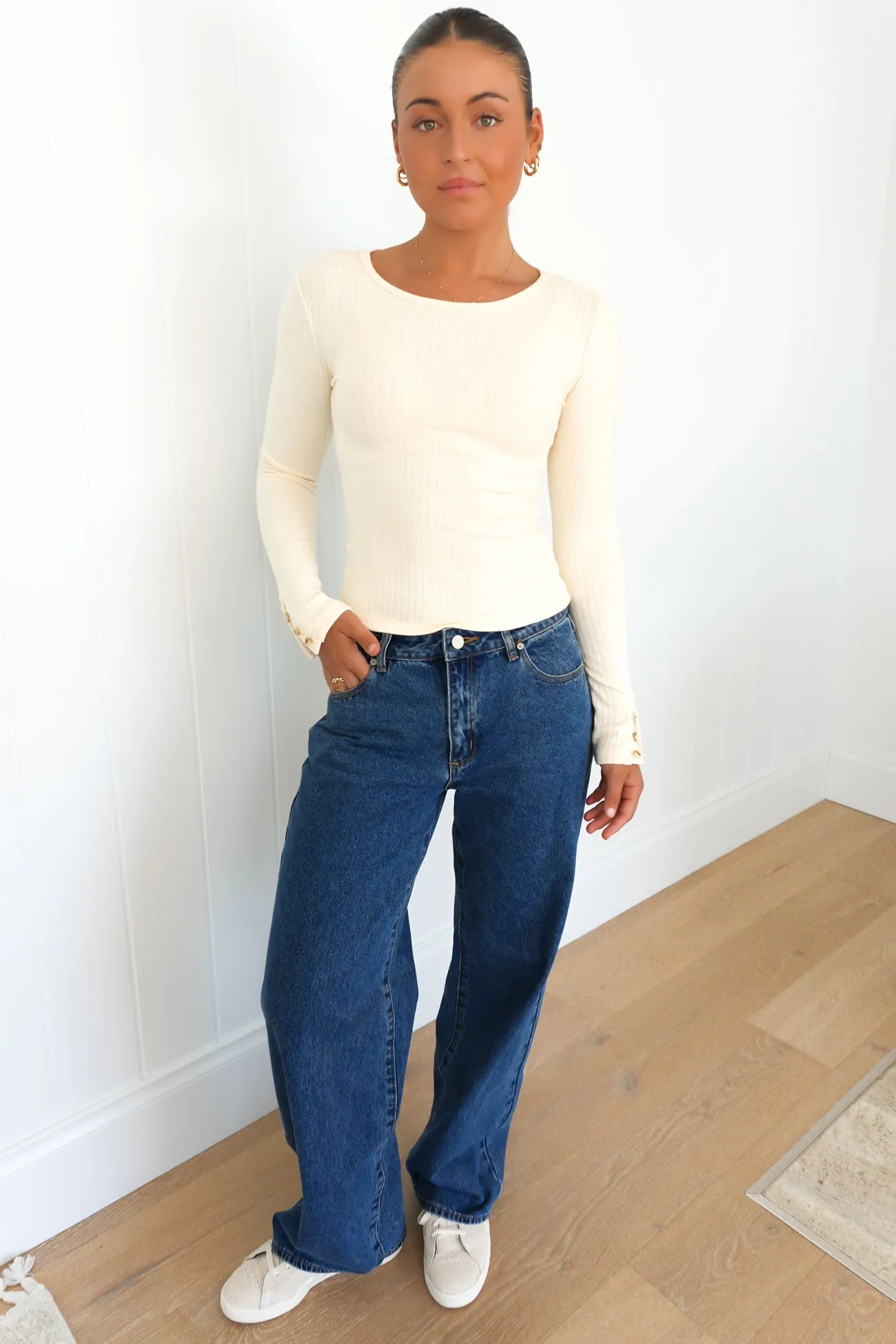 Versatile Clothing Chase Rib Long Sleeve Beige