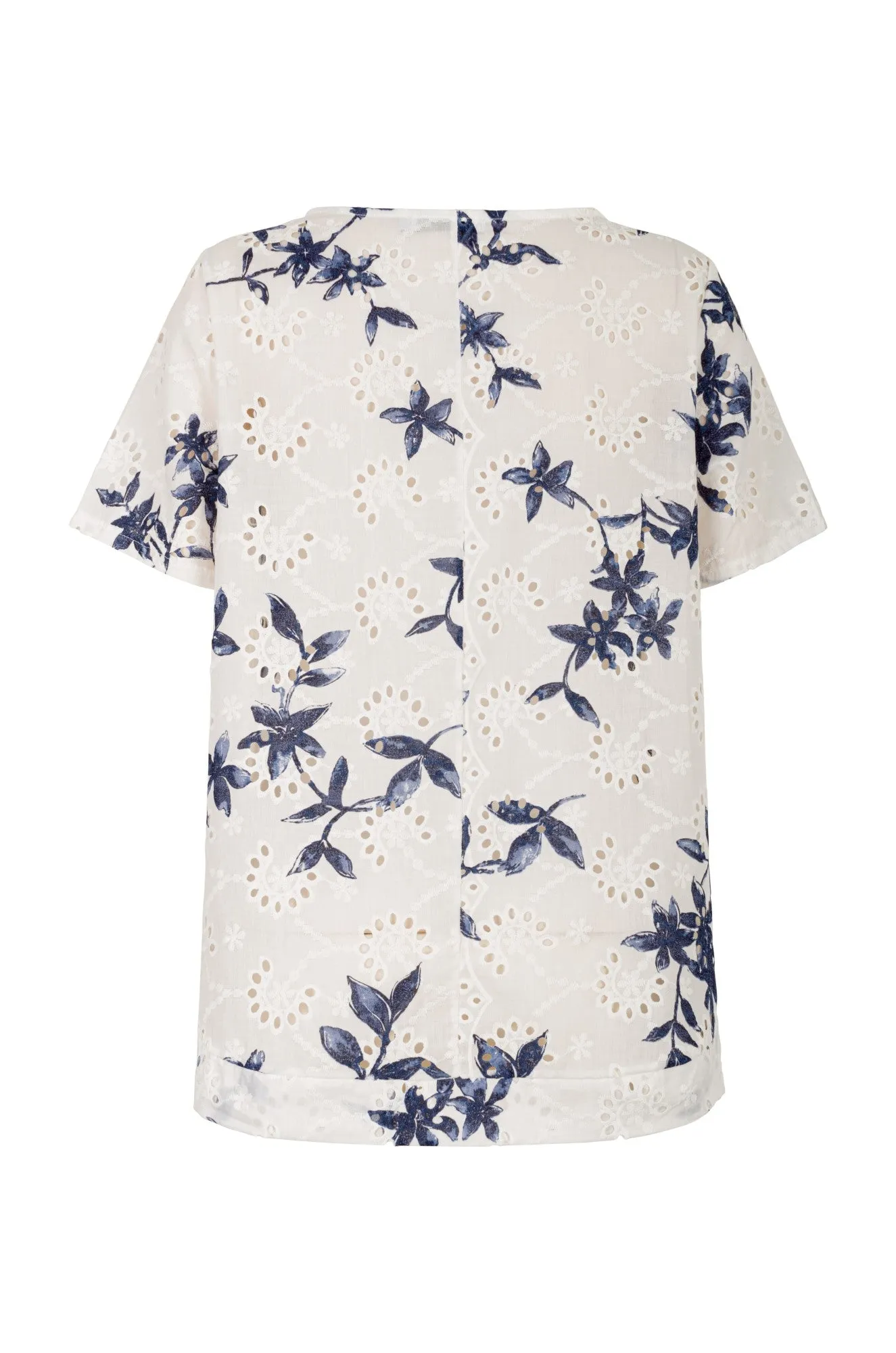 TearResistant Material Made in Italy 100% Cotton Top | Navy Leaves | 0304A1