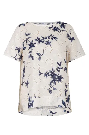 Made in Italy 100% Cotton Top | Navy Leaves | 0304A1 Kind Soul