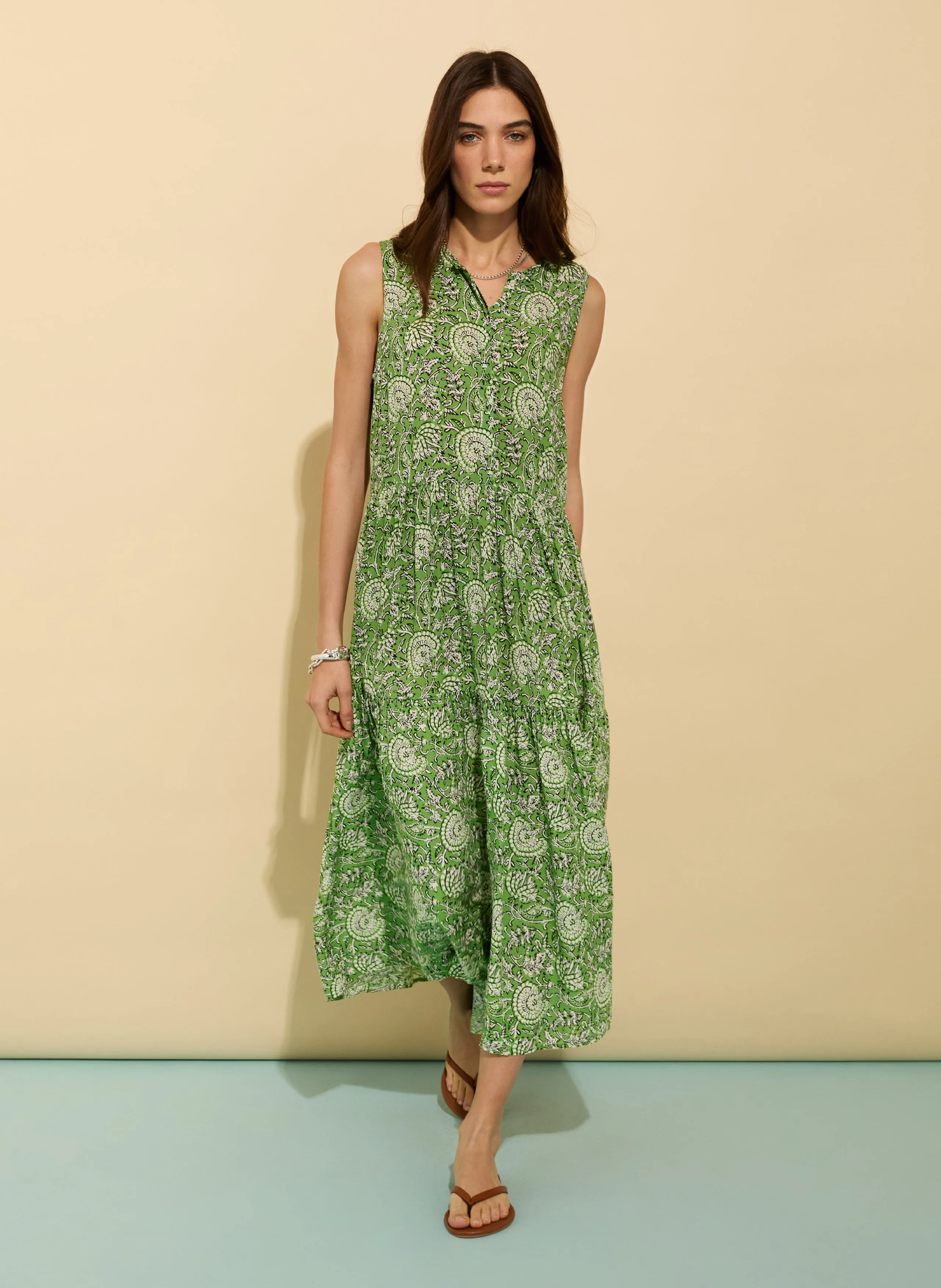 Annmarie Sleeveless Printed Dress Office Mood