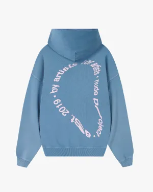 fluffy texture Gallery Hoodie Stone Blue