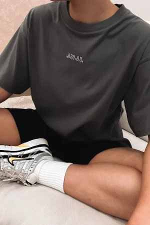 Button Down Comfortable Stretch Austin Logo Tee Charcoal