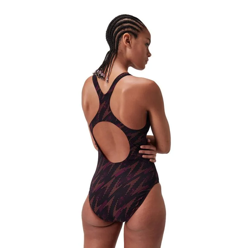 Speedo Womens Hyperboom Allover Medalist One Piece Stain Resistant Surface Sandproof Inner Layer
