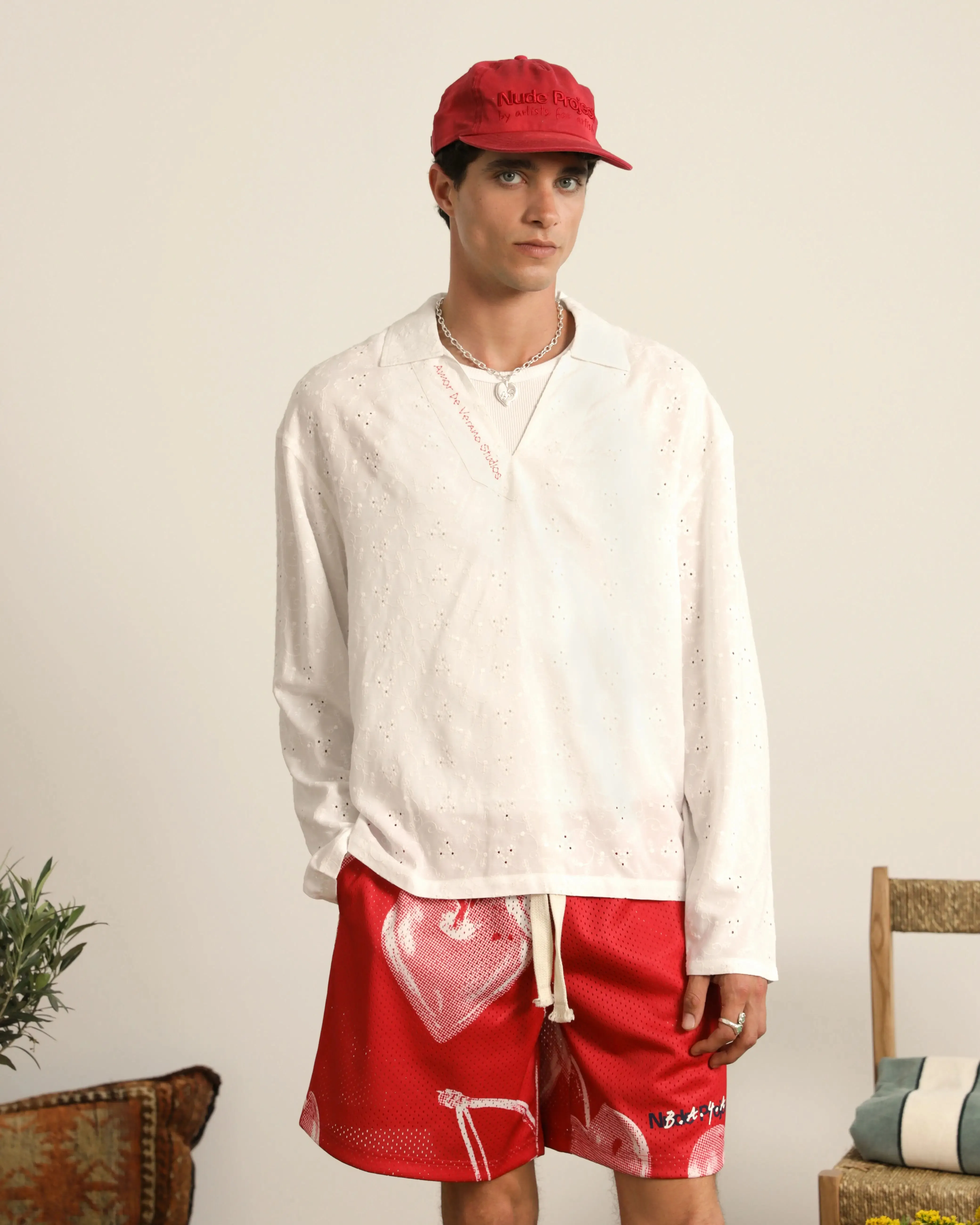 Form Fitting Gigi Mesh Short Red