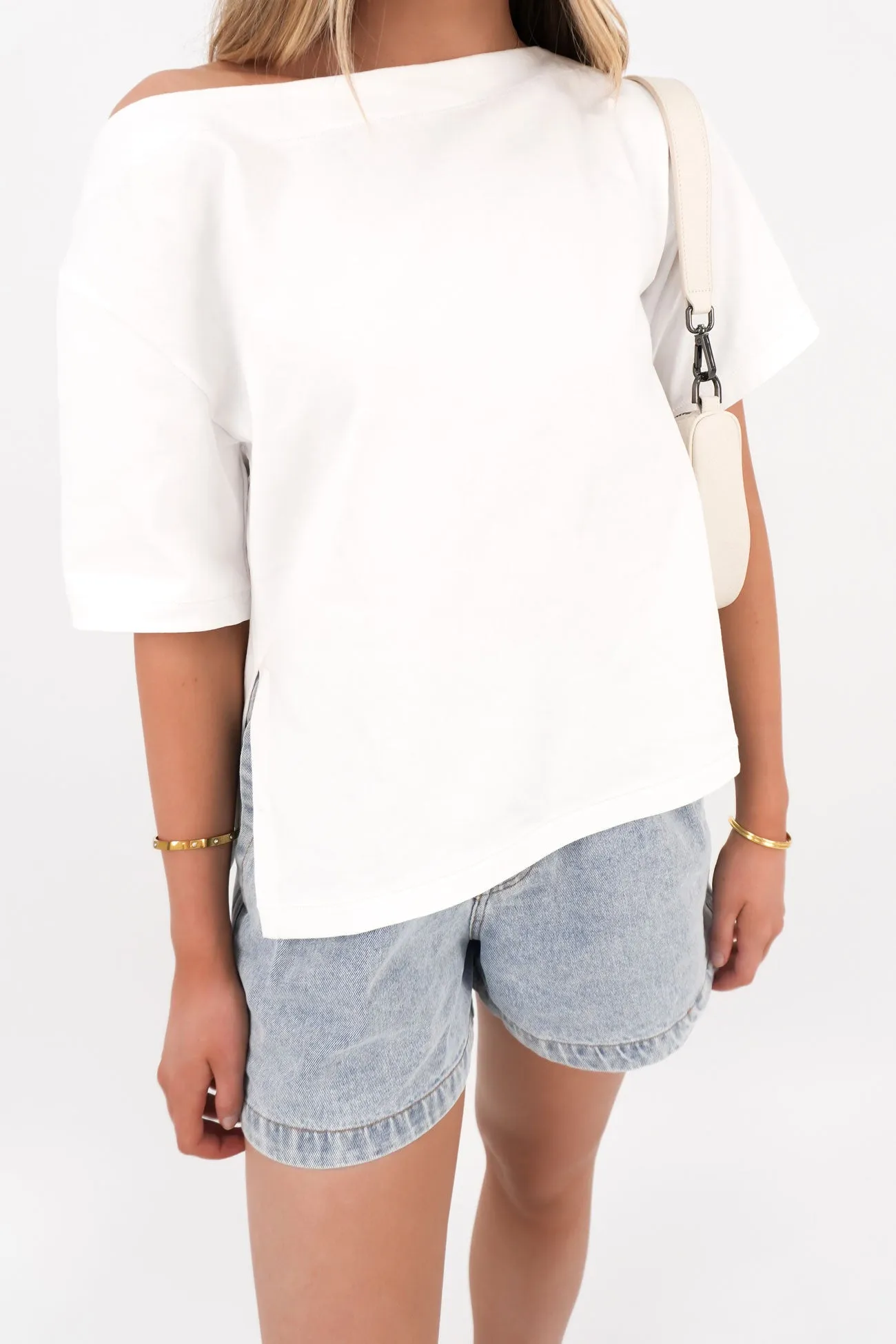 Cashmere combination Giorgia Tee White