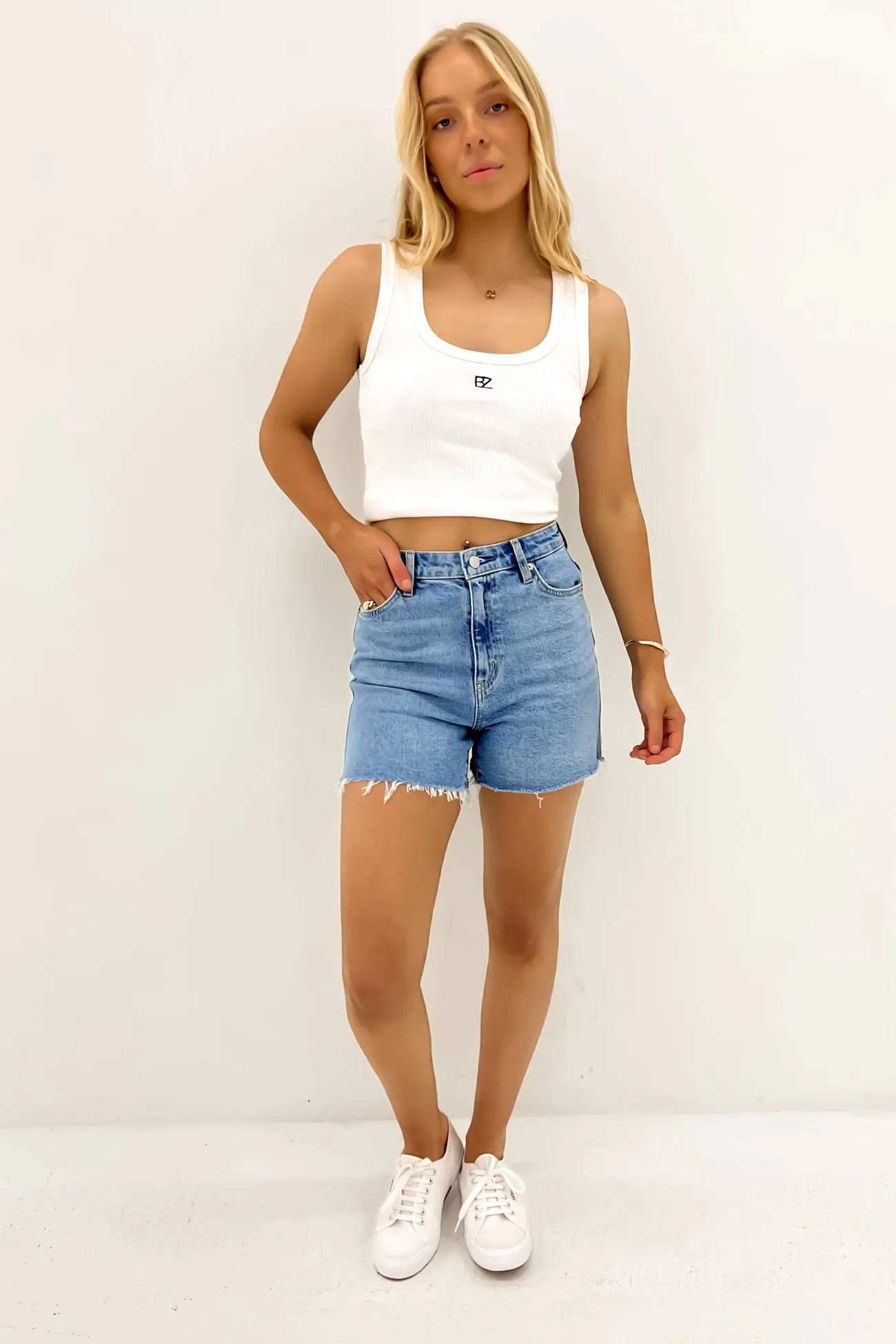 Girlfriend Short Blue Milieu All Day Wear Fit