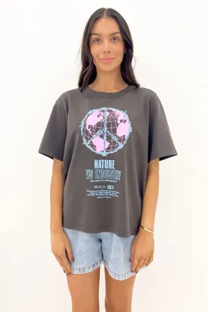 Versatile Layering Relaxed Style Global RVCA Easy Tee Washed Black