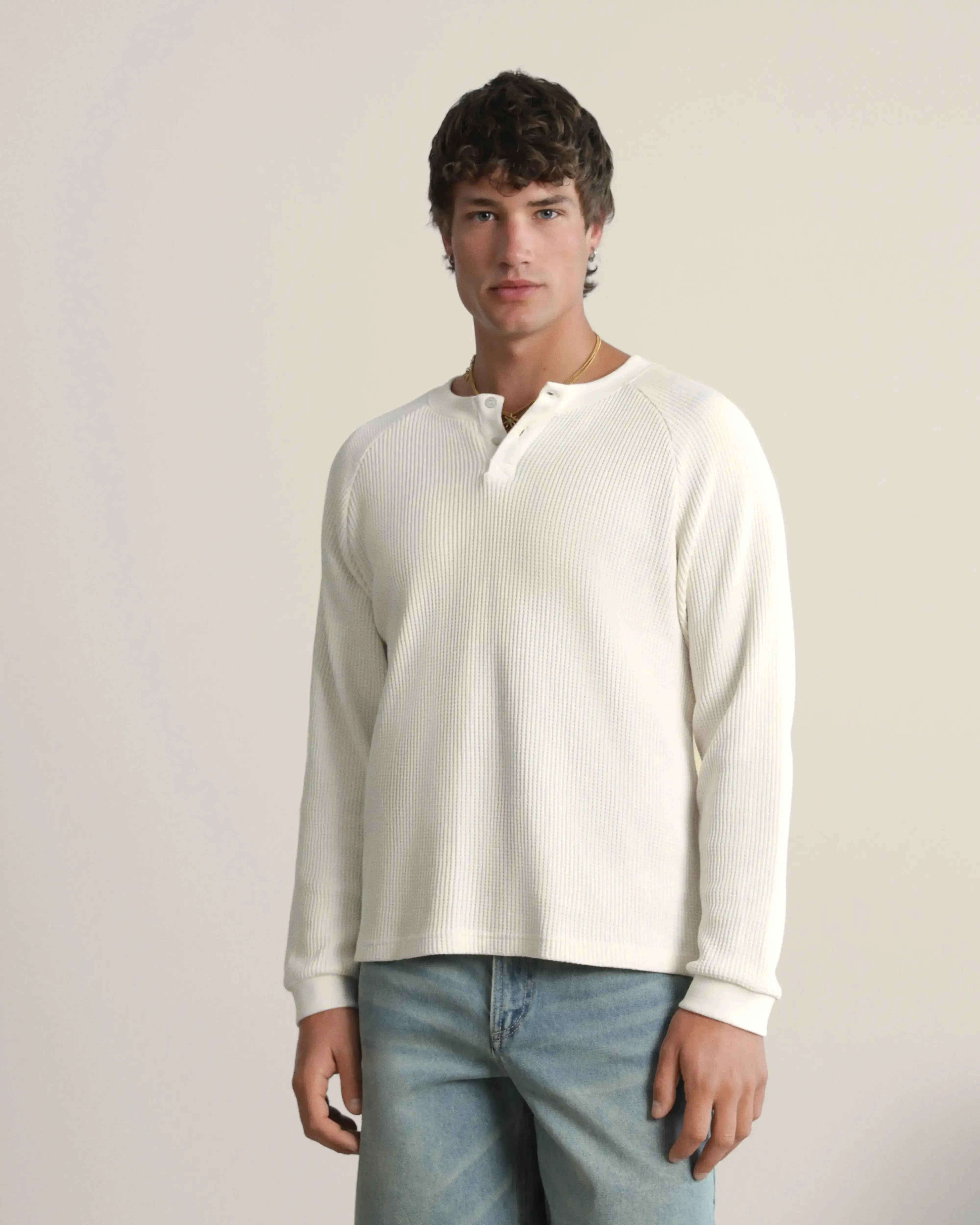 Global Soon Waffle Polo Off-White Work From Home Odor Resistant Fabric