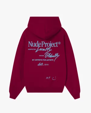 product fair trade product customization options Global Soon Zip-Up Hoodie Burgundy