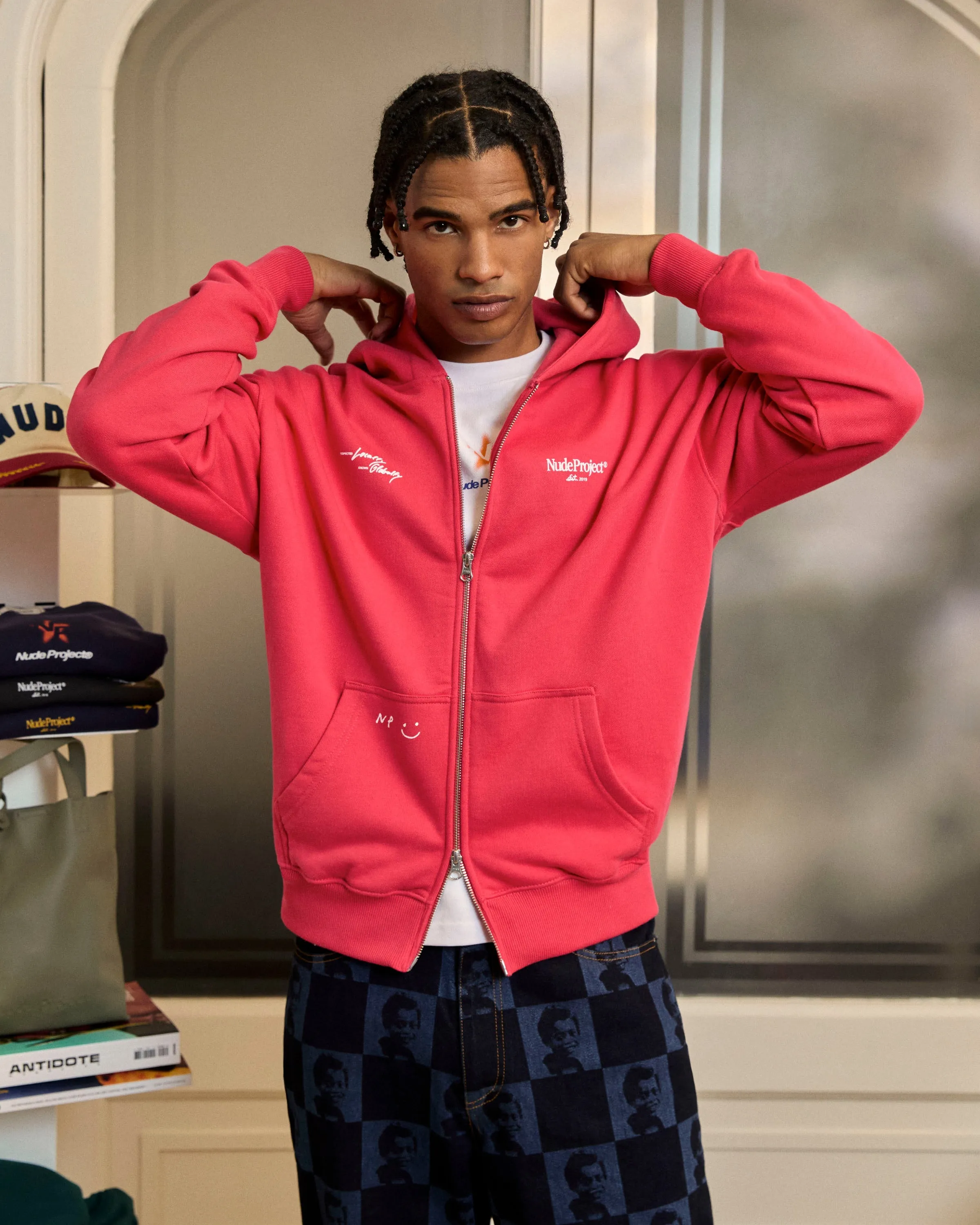 Spring Wear low end Global Soon Zip-Up Hoodie Raspberry