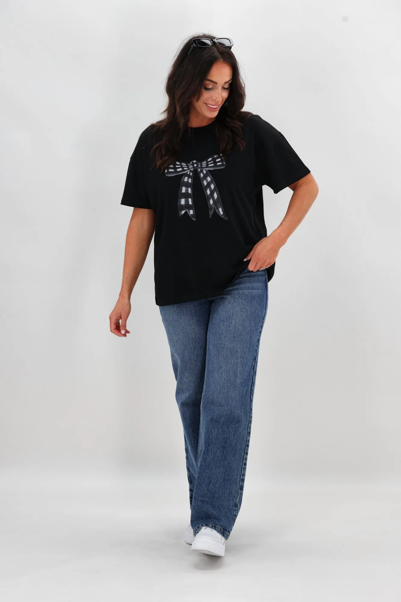 Autumn Wear Gloss The Label Berlei Bow Print Tee Black