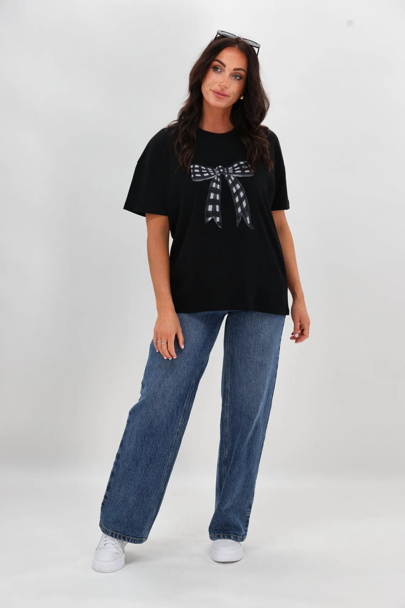 Comfy All-Day Gloss The Label Berlei Bow Print Tee Black