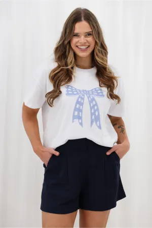 FadeResistant Oeko Tex Certified Gloss The Label Berlei Bow Print Tee White