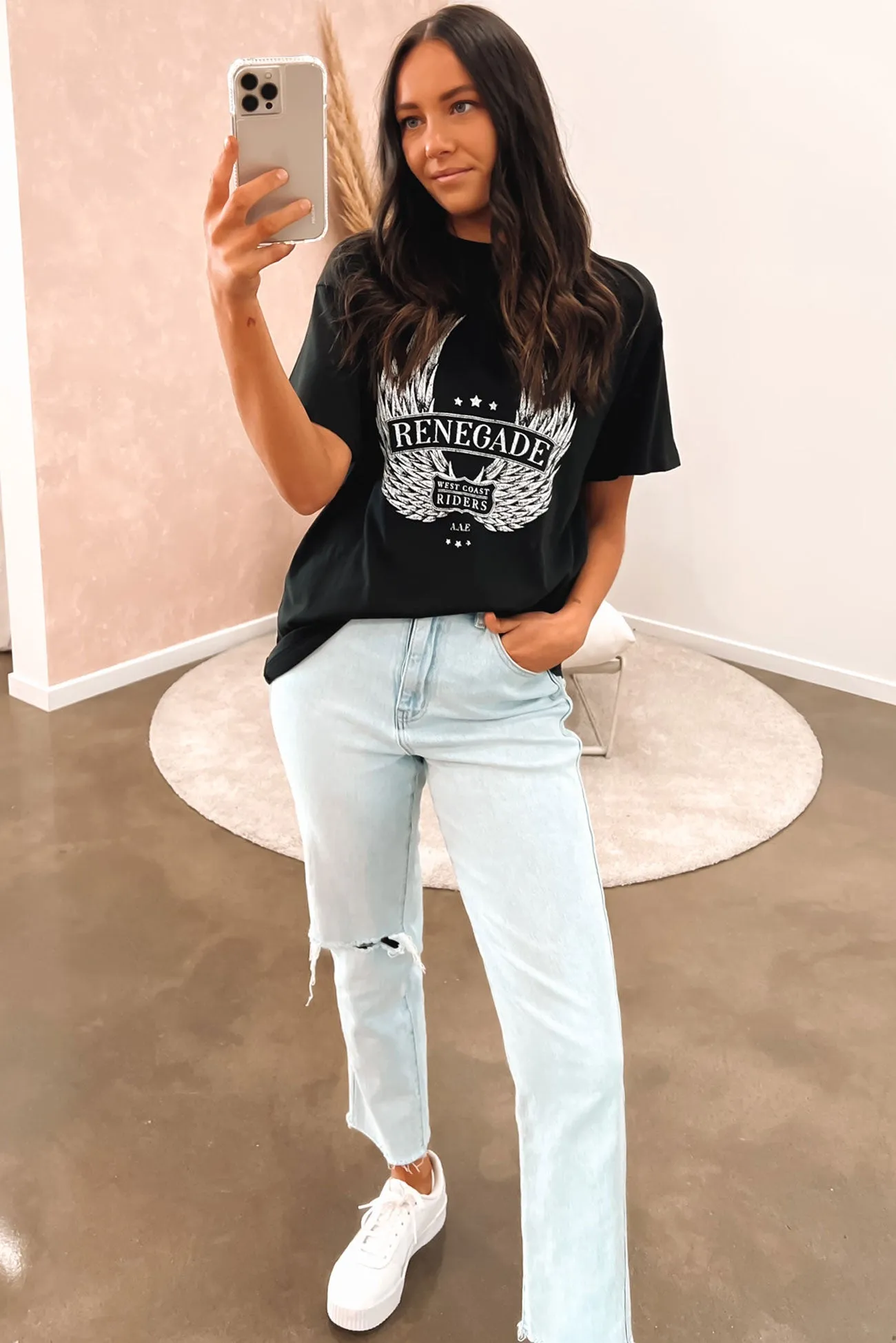 Customer Favorite Renegade Rider Tee Washed Black