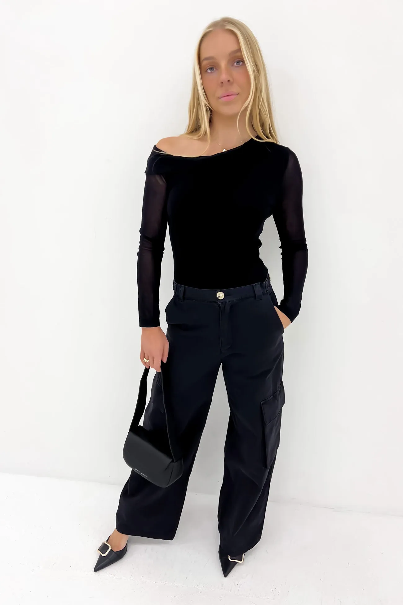 Grace Long Sleeve Black StretchableMaterial