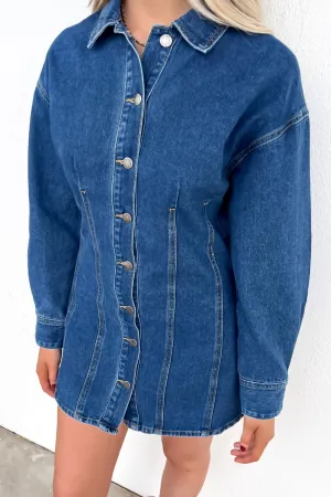 Jacky Denim Mini Dress Indigo Clean Aesthetic