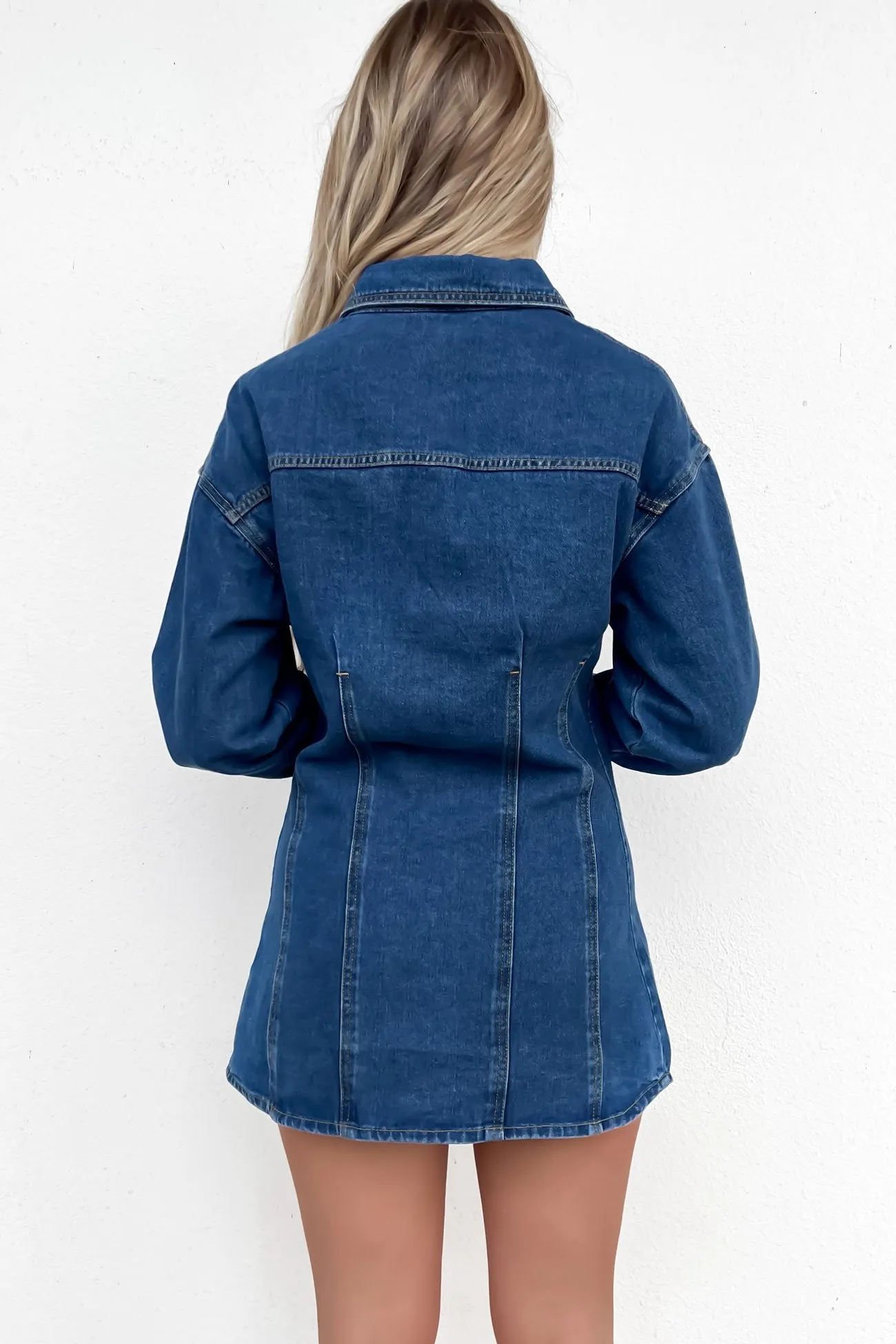 Pure Piece Classic Layering Jacky Denim Mini Dress Indigo