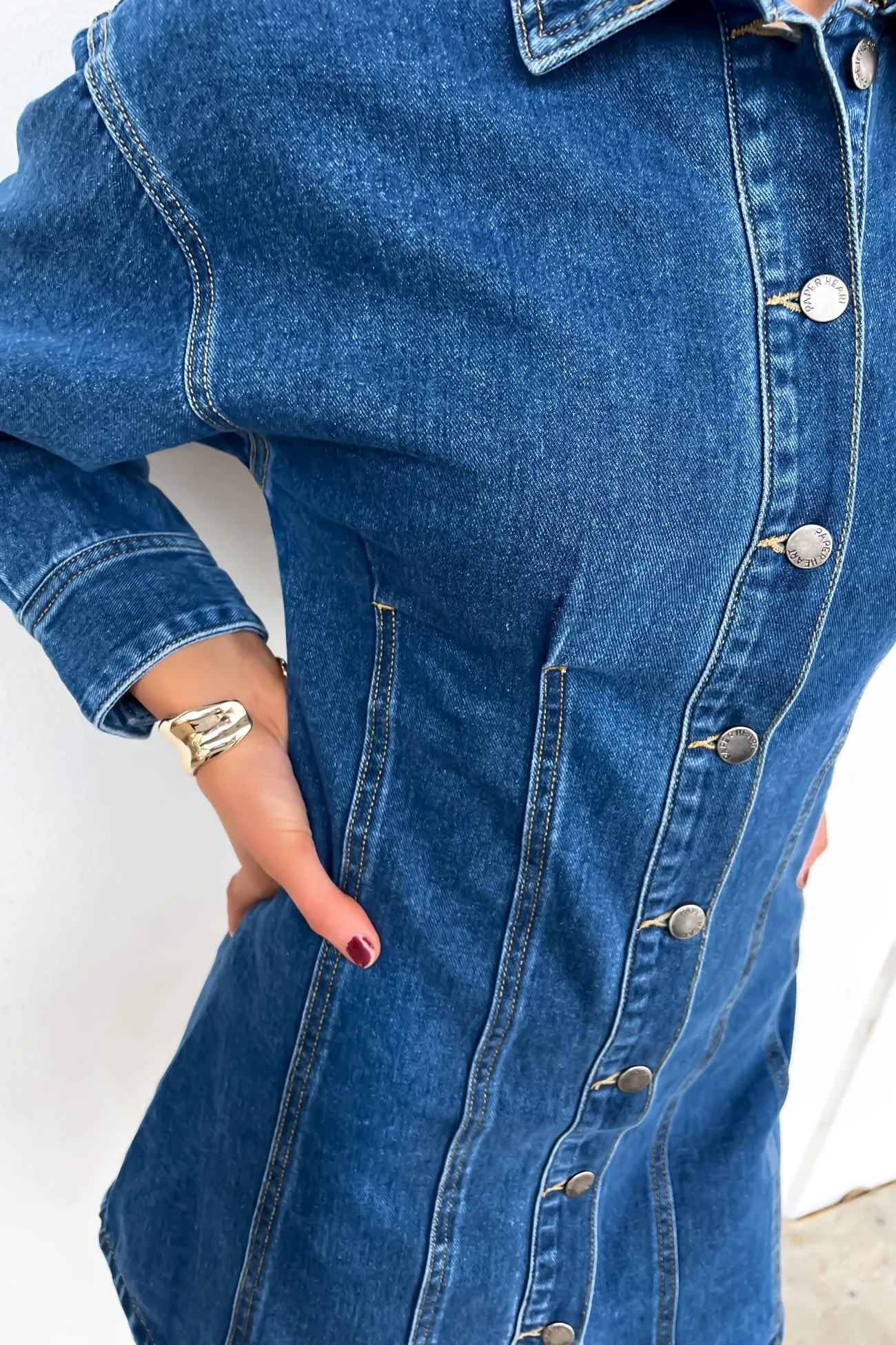 Jacky Denim Mini Dress Indigo Elegant Piece