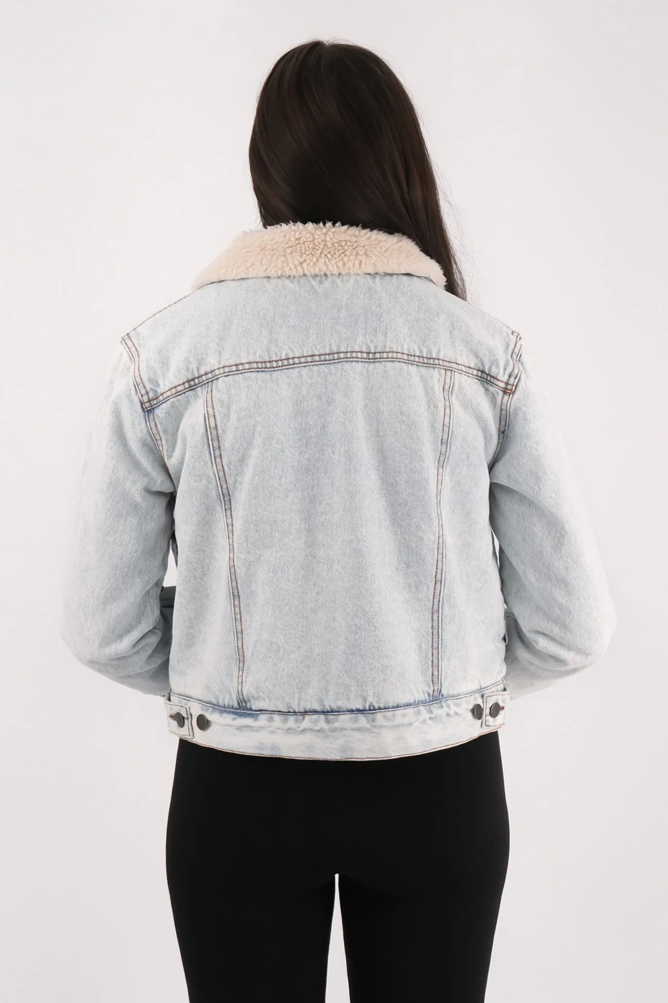 Roy Sherpa Denim Jacket Ash Blue GlowInTheDarkAccents