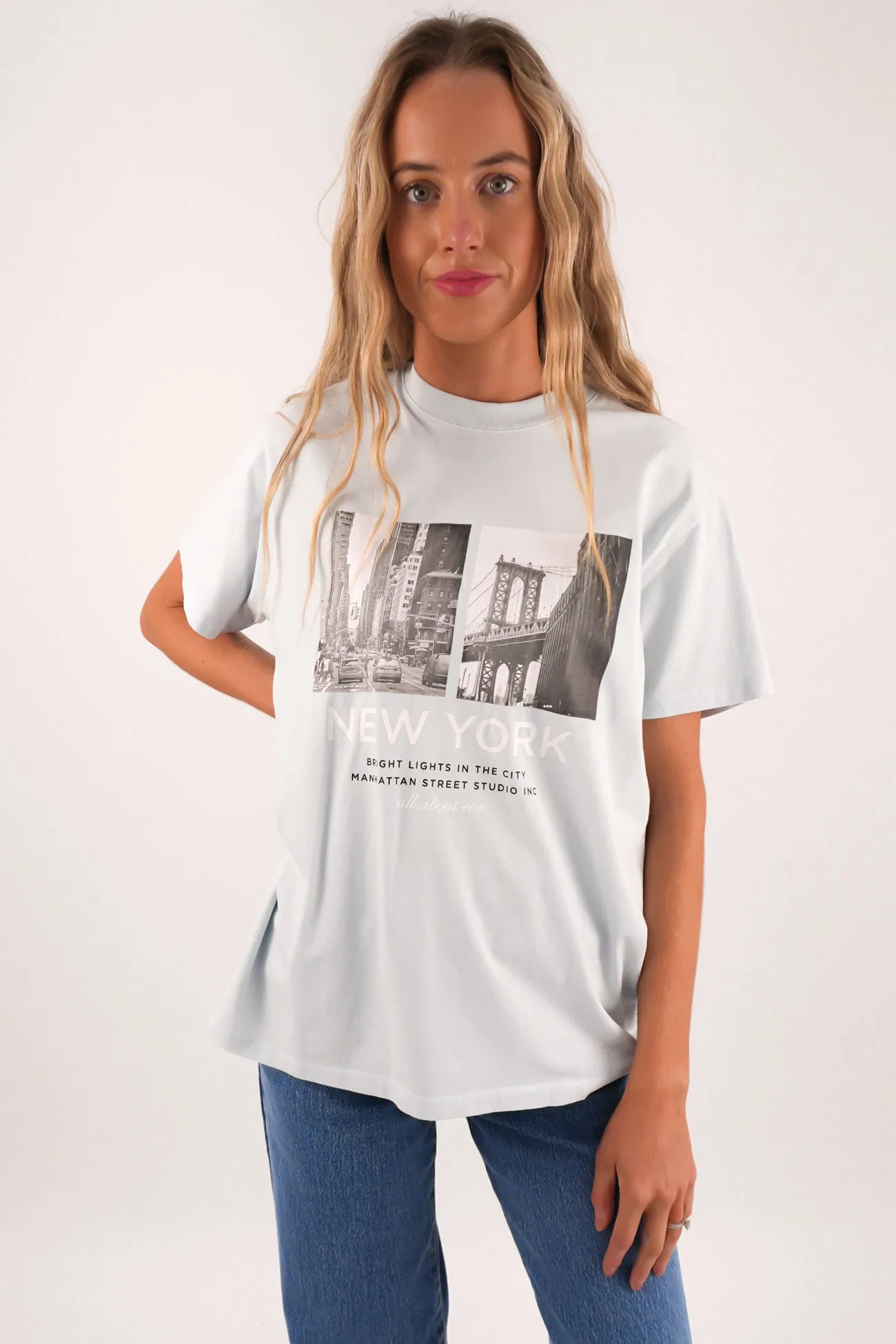 Travel Style Trend Holiday Wear New York Relaxed Tee Cloud