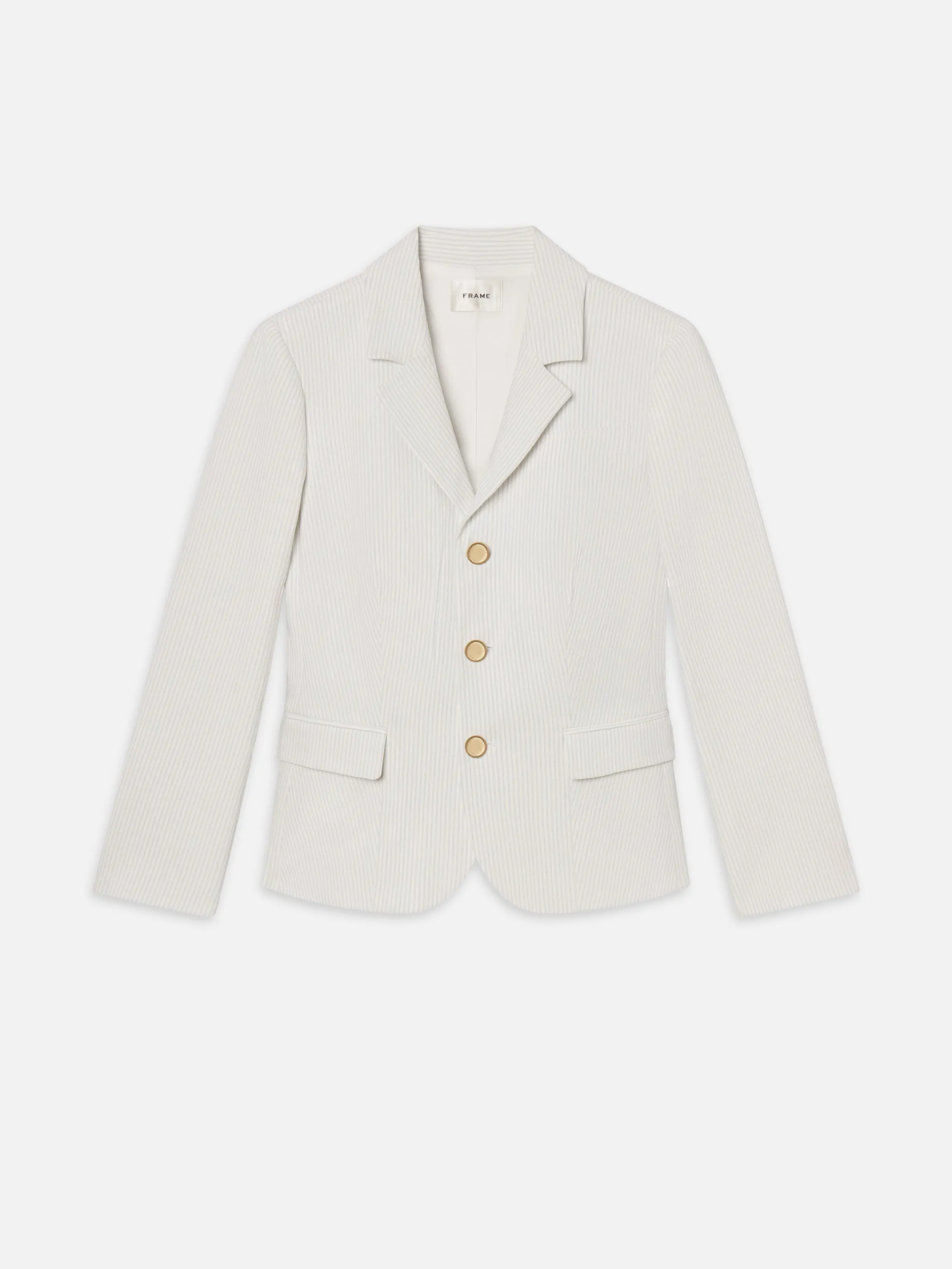 The Seersucker Smart Blazer -- Light Chambray Multi Breathable Technology Clean Lines