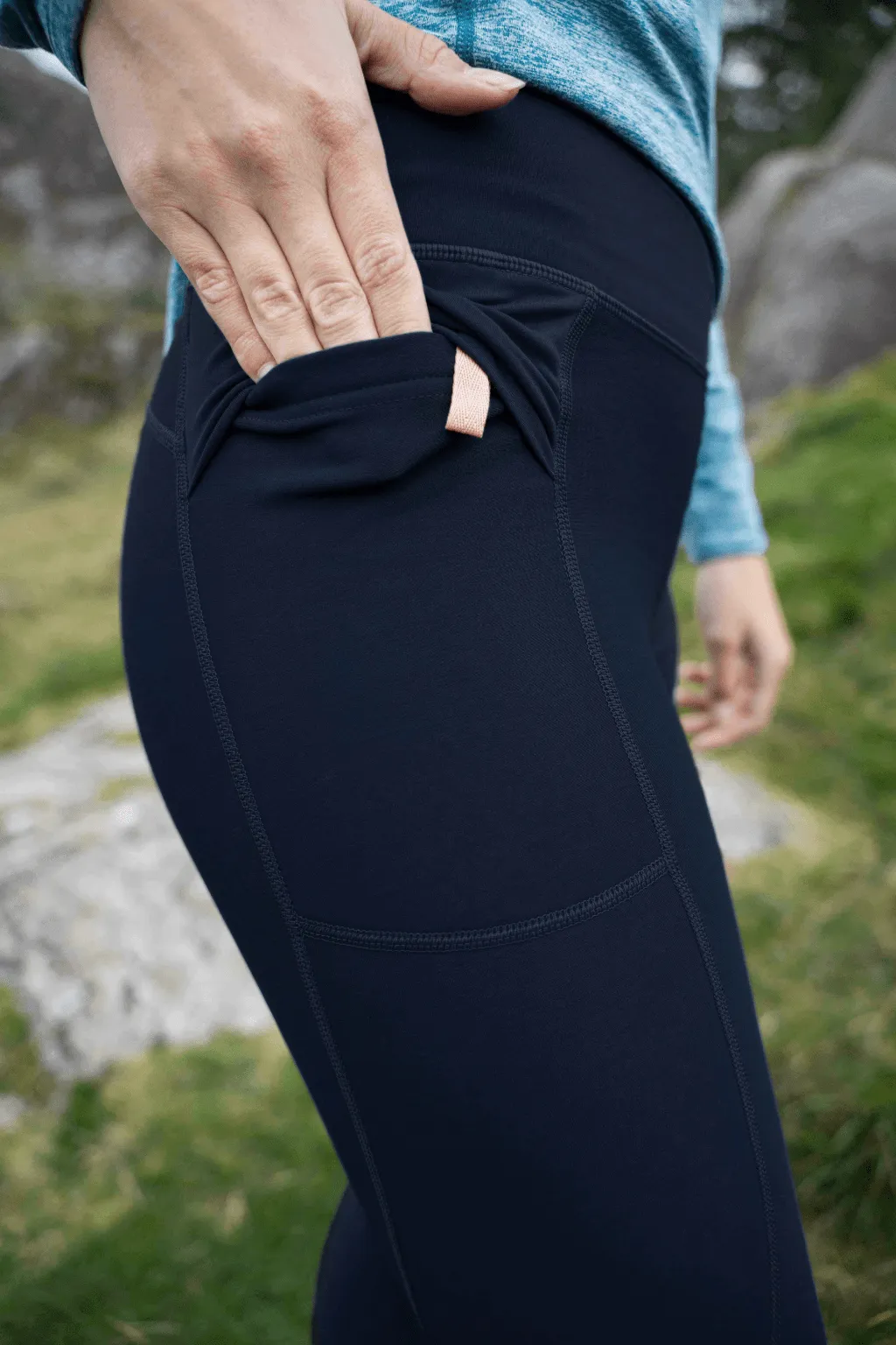 Extra Soft Luxury Choice simple design Thermal Altitude Leggings - 7/8 Length - Deep Navy