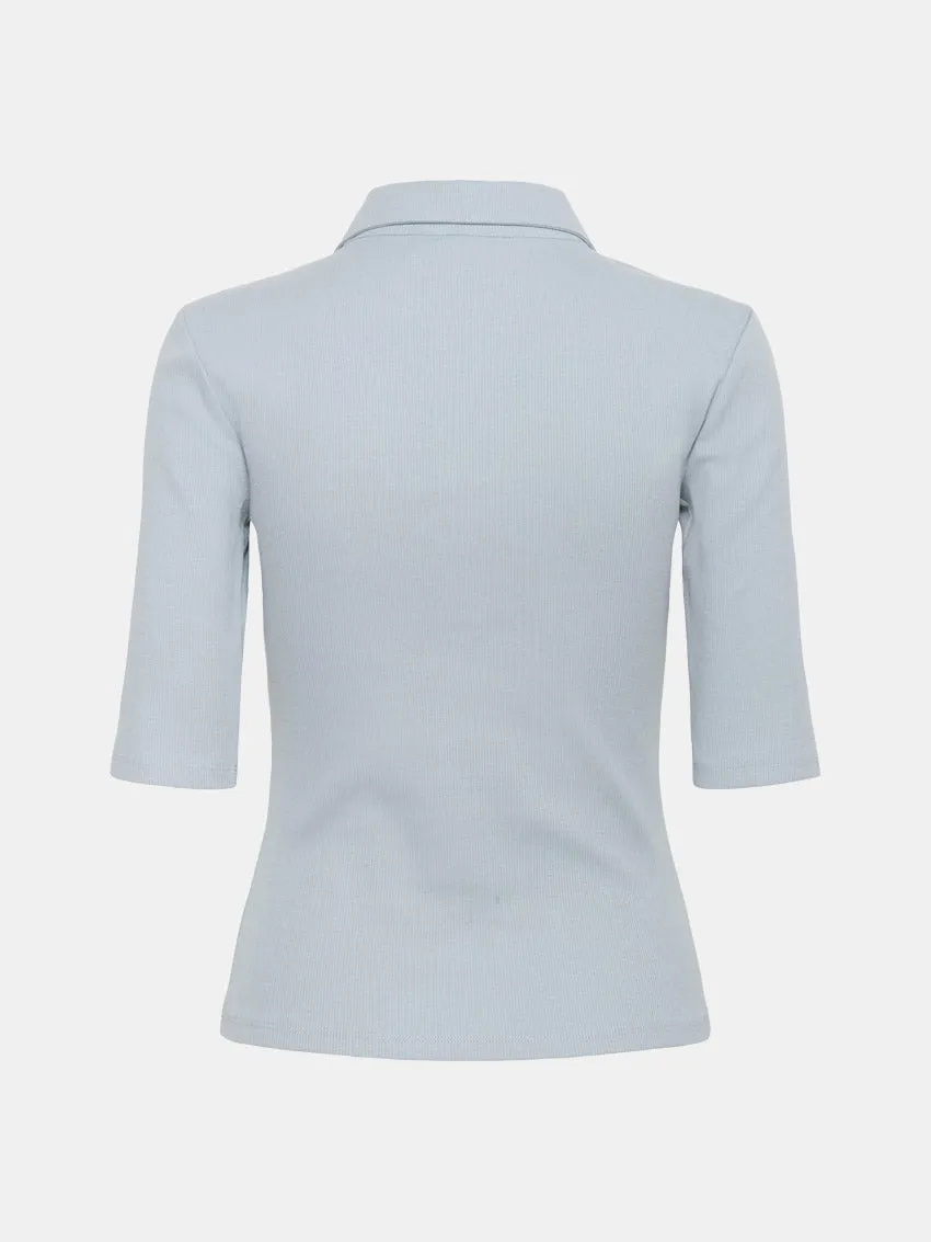 Sustainable Production Process Comfy Waistband GZDrew Polo S/S Grey Blue