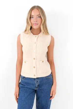 Convertible Style SnagFree Surface Harden Knit Vest Cream