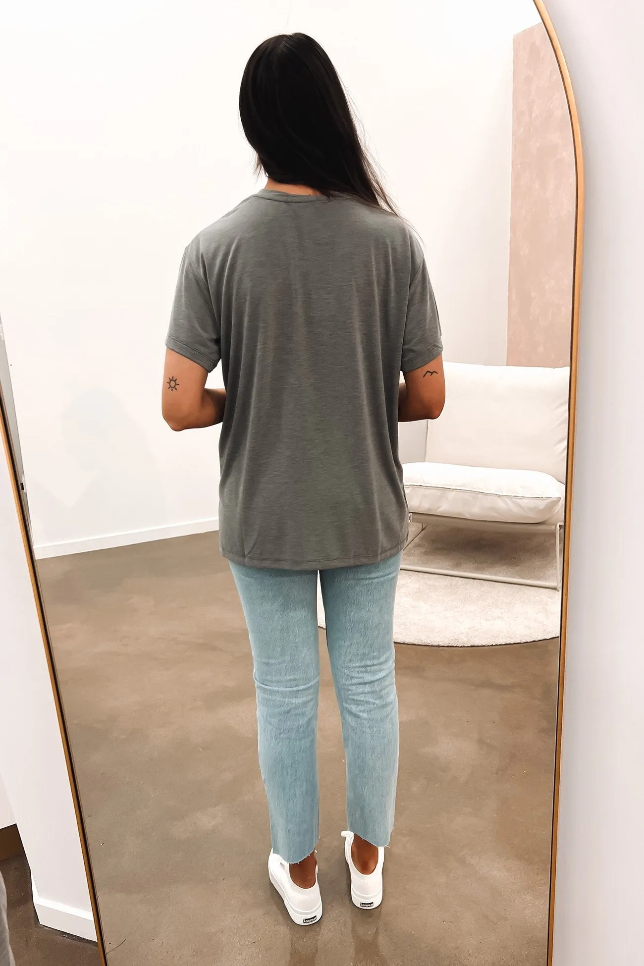 Harper Tee Grey Marle ColorfastFabricTech Quick Fit Design