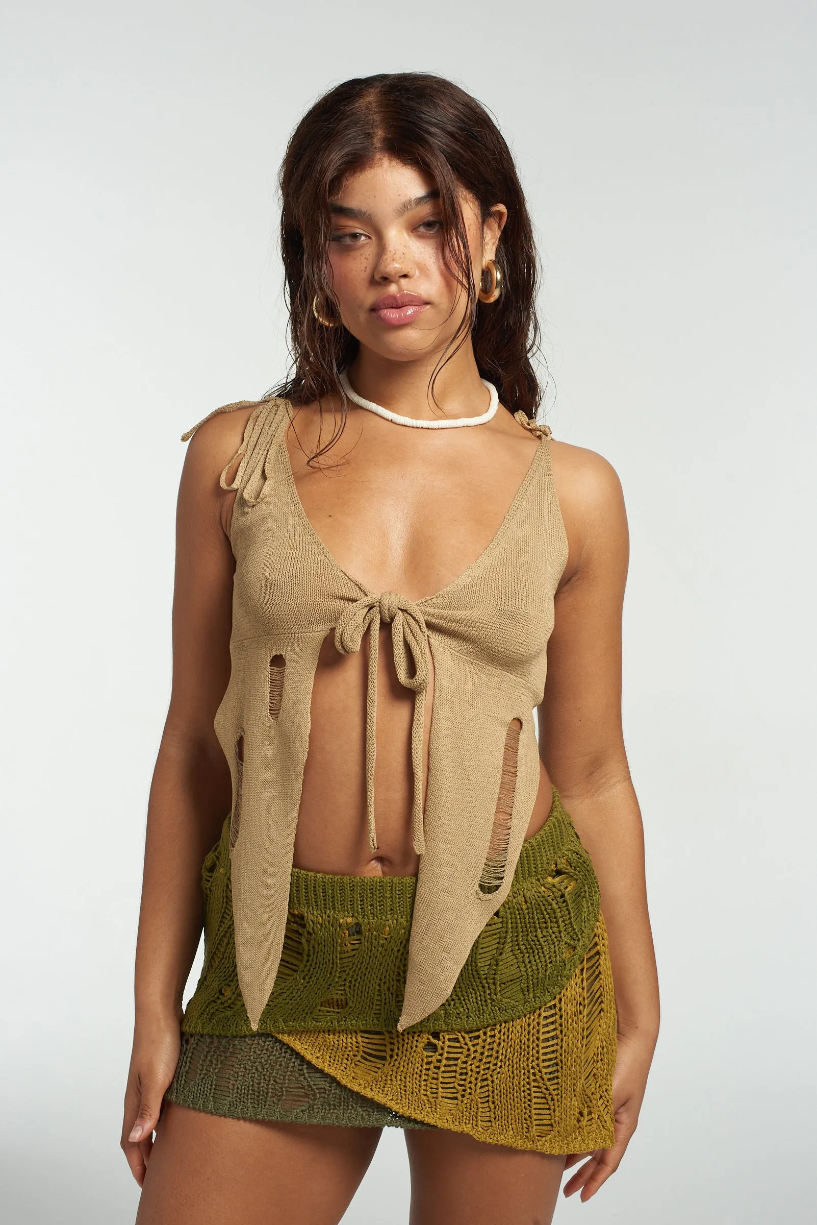 Hex Tie Front Top Bold Core