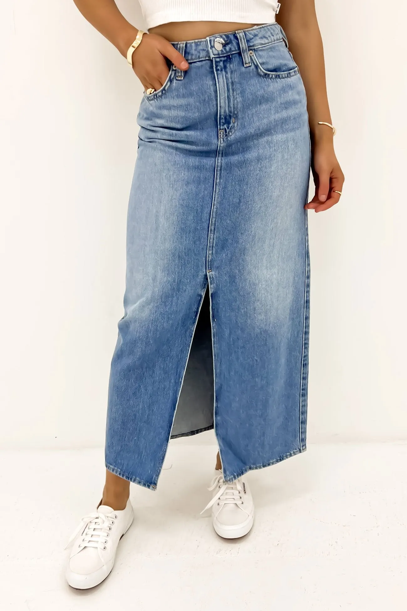 High Rise Hi Maxi Skirt Pacific Fade