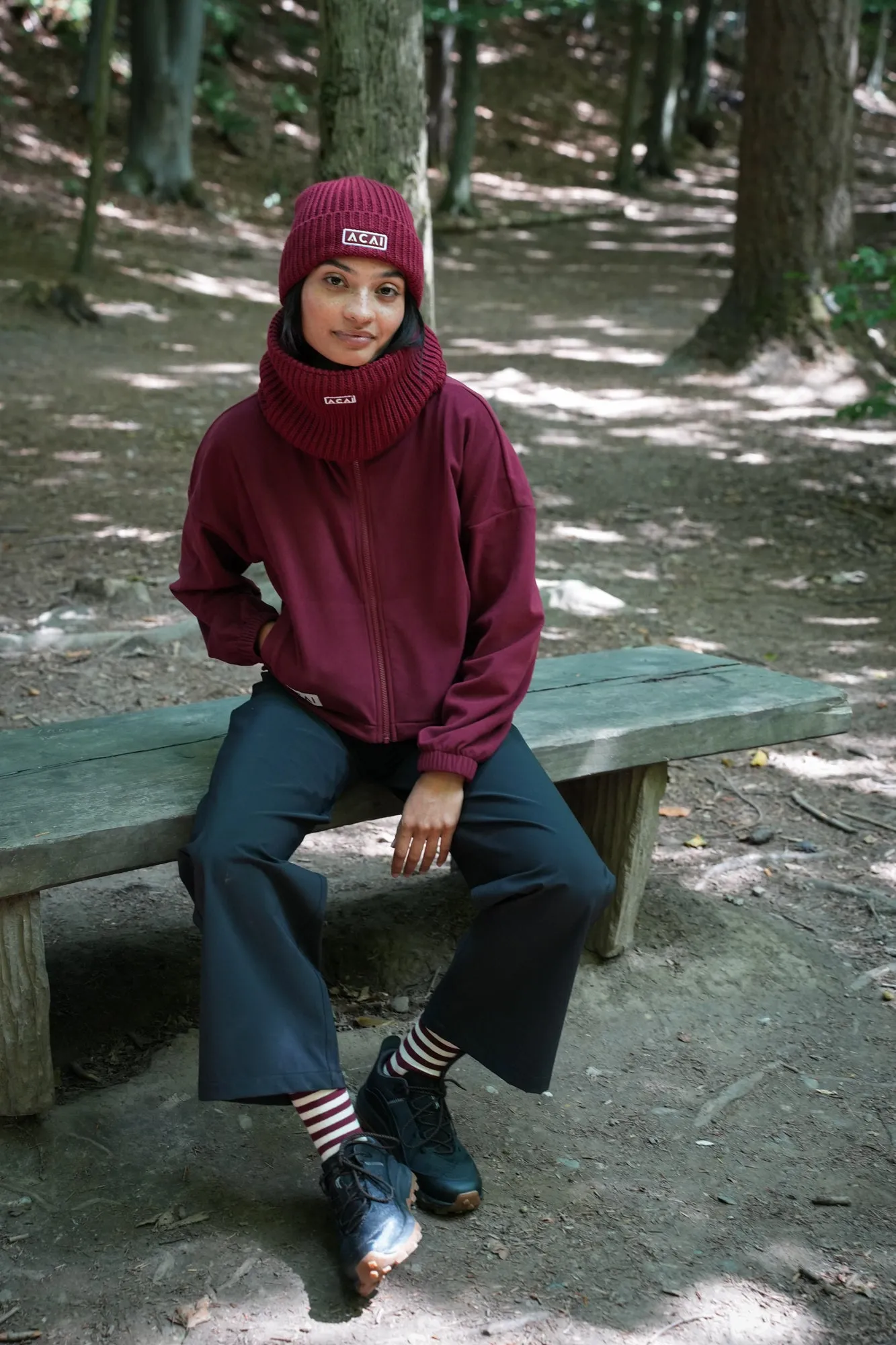 Endurasoft Bomber - Cabernet Roll up sleeves