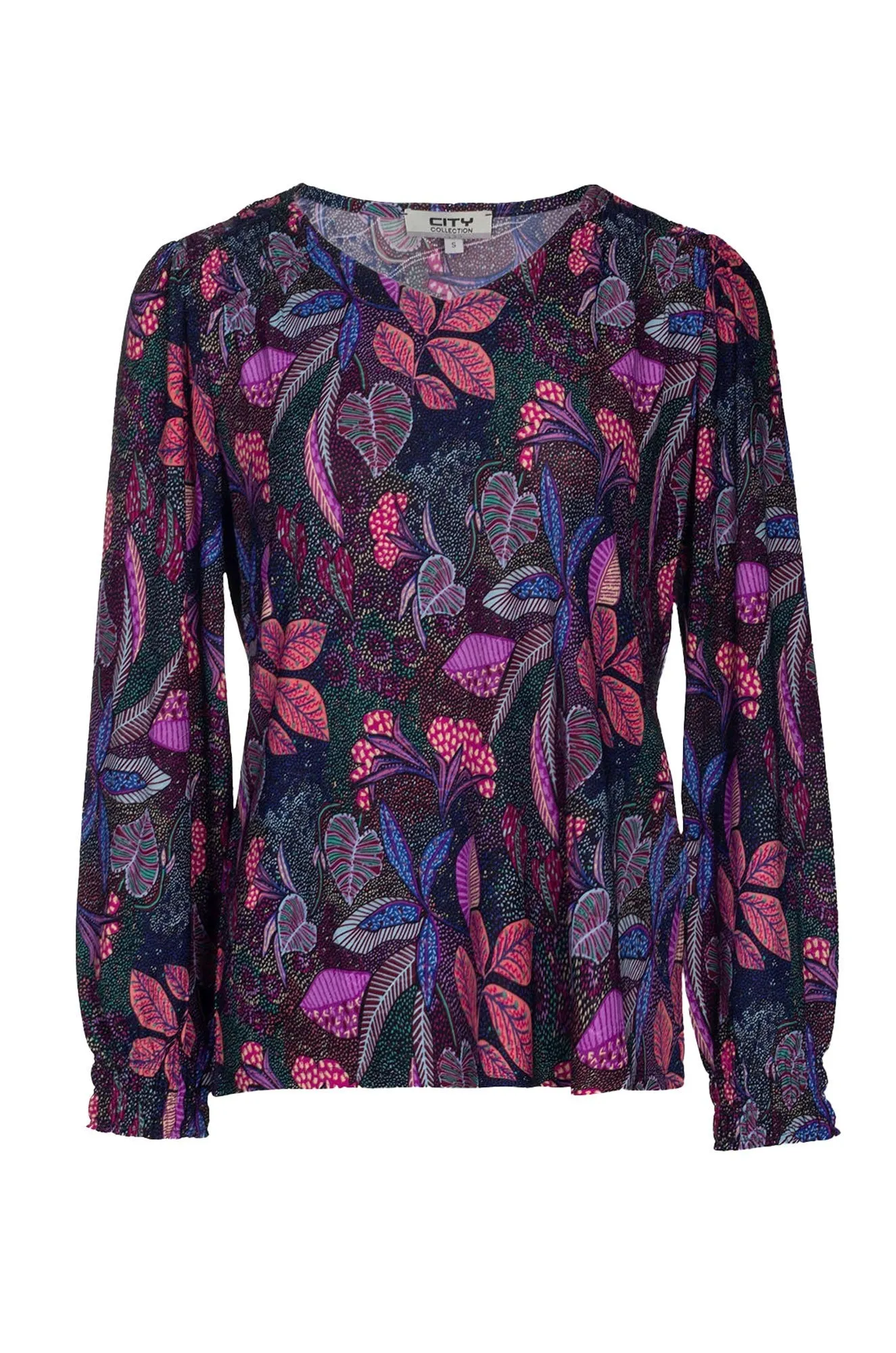 Cultural Fit Top | Purple Multi Garden | 7406B1