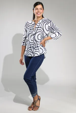 Pull on Wonder Denim Capri Jeans | DARK INDIGO | 6624A1 Ultra Soft Texture