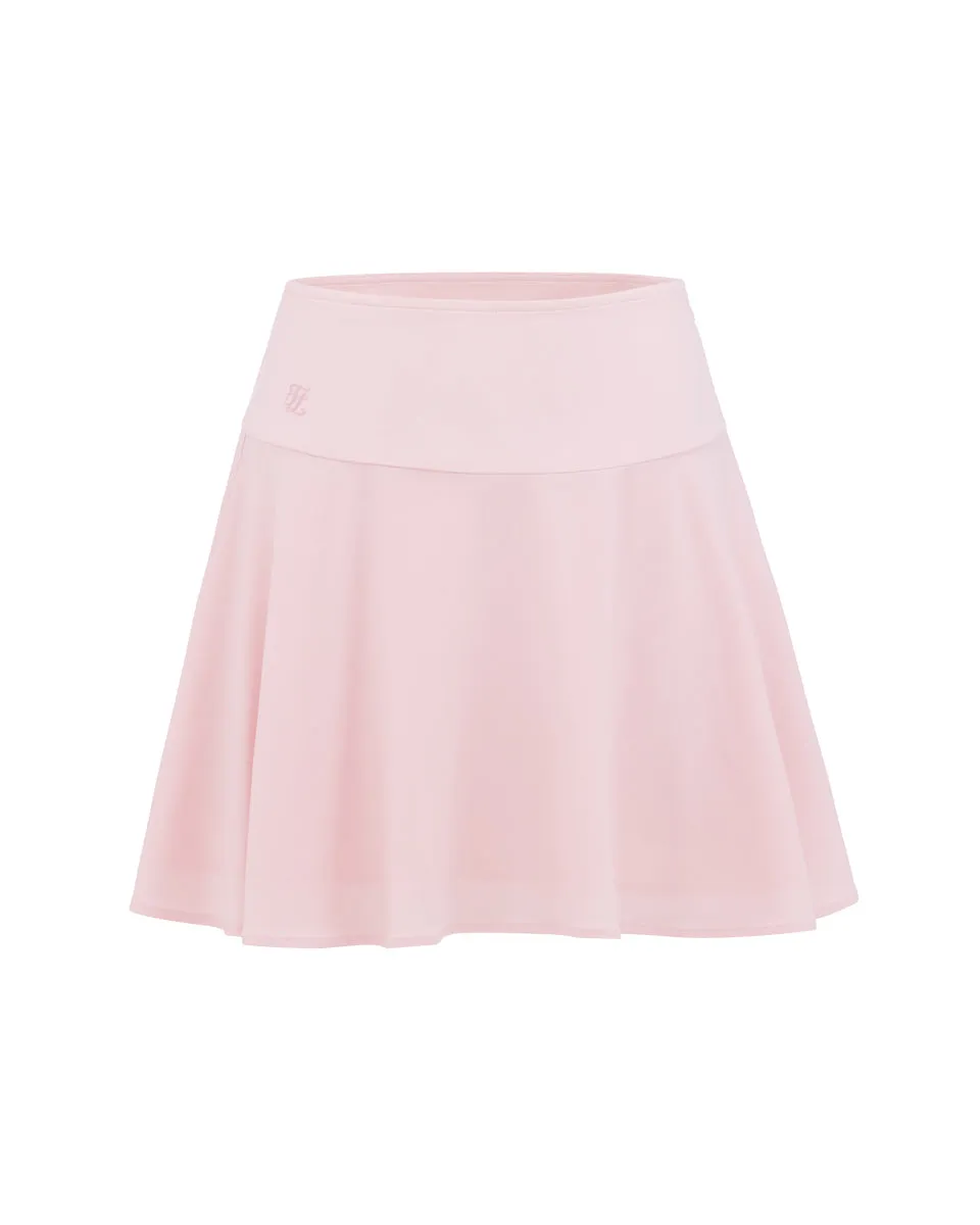 Friction Free High waist jersey flared skirt - Pink