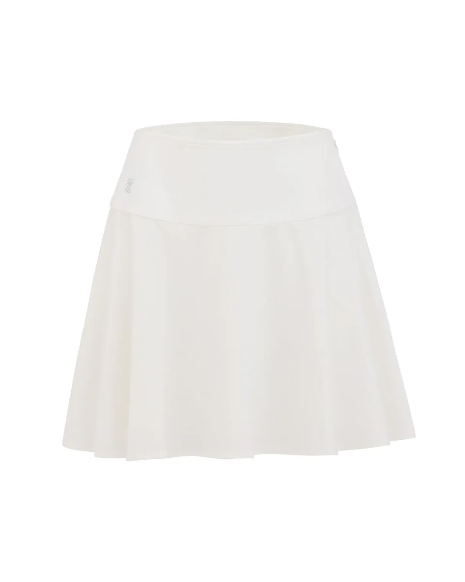 High waist jersey flared skirt - White Occasion Dressing Travel Friendly