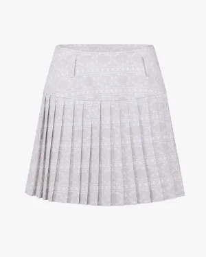 high waist pattern skirt - Beige Sleek Flow Handmade Quality