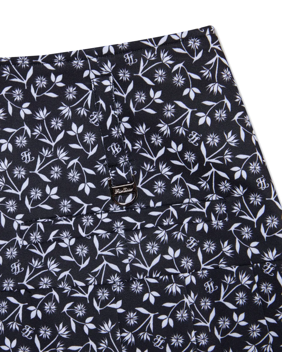 high waist pattern skirt - Black Side Pockets