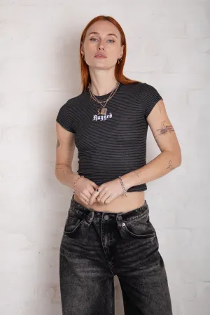 Stripe Logo Baby Tee StaticFree Lining