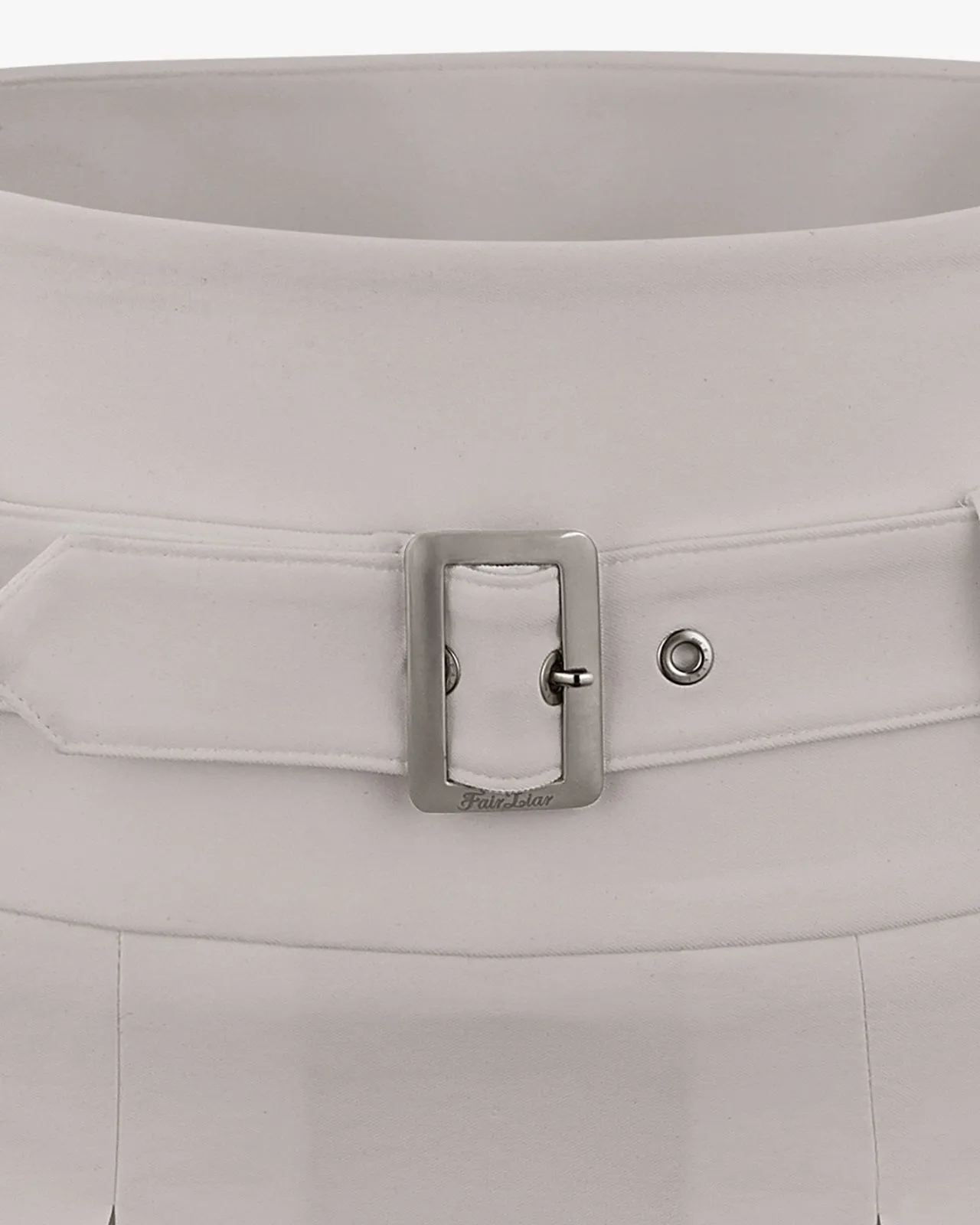 natural fiber [Final sale] Belt pleated skirt - Beige