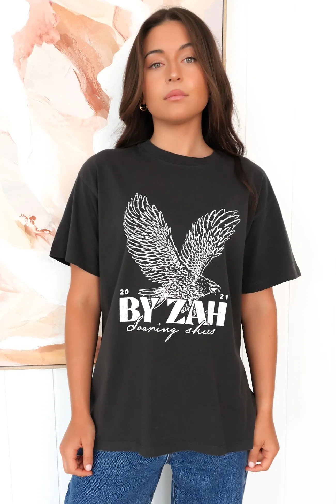 Travel Trend Look Hudson Eagle Tee Washed Black