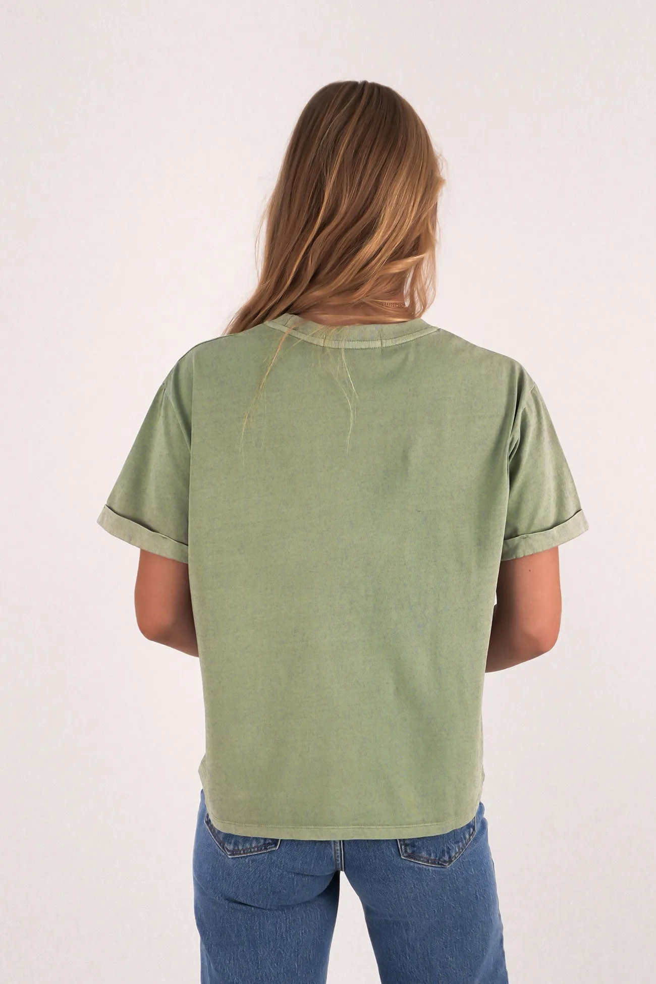 Reinforced Shoulders Huntleigh Oversized Tee Iceberg Green