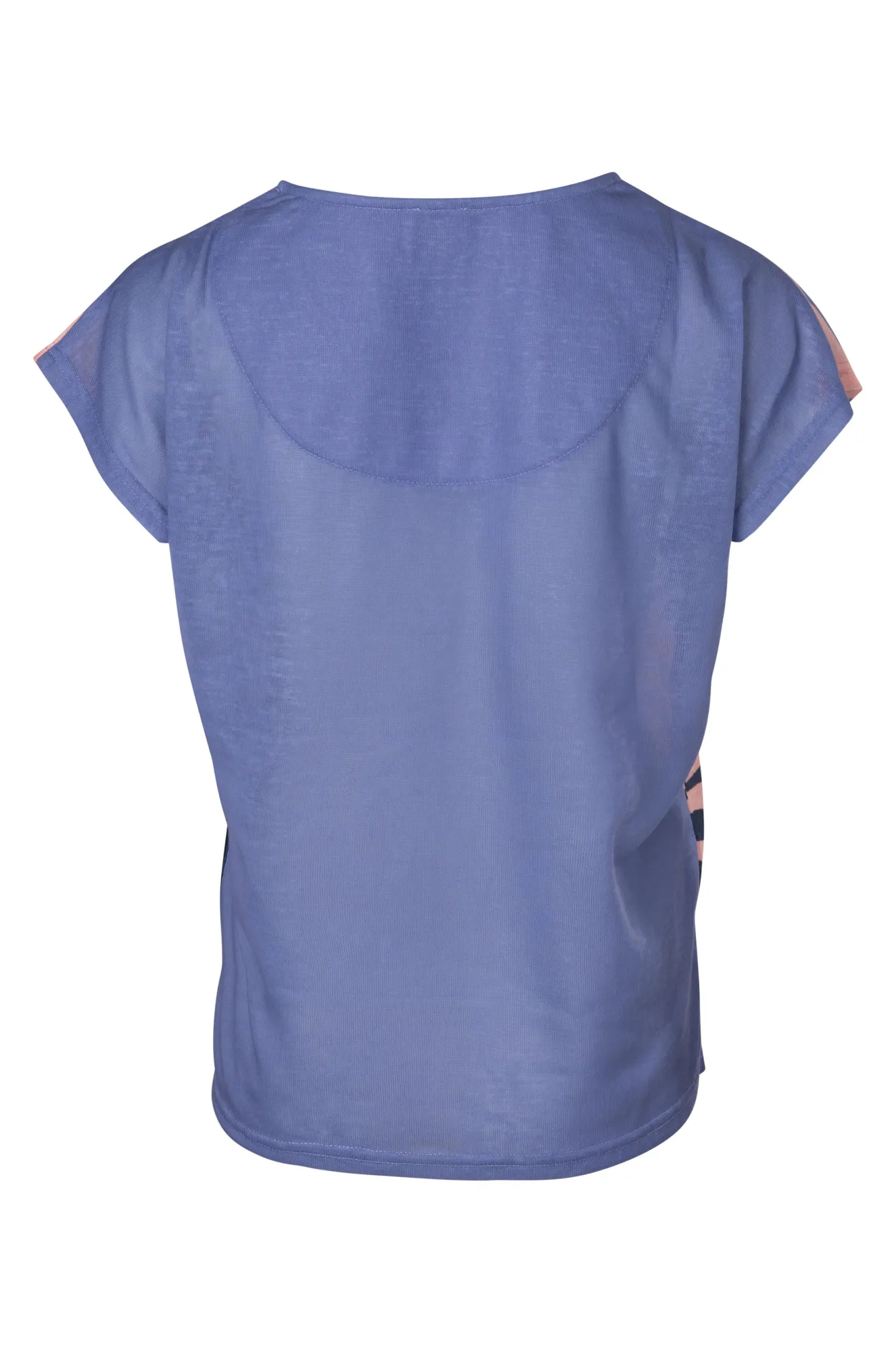 OdorResistantClothing Printed Slub Top with plain back | Blues Orange Palm | 6795A1