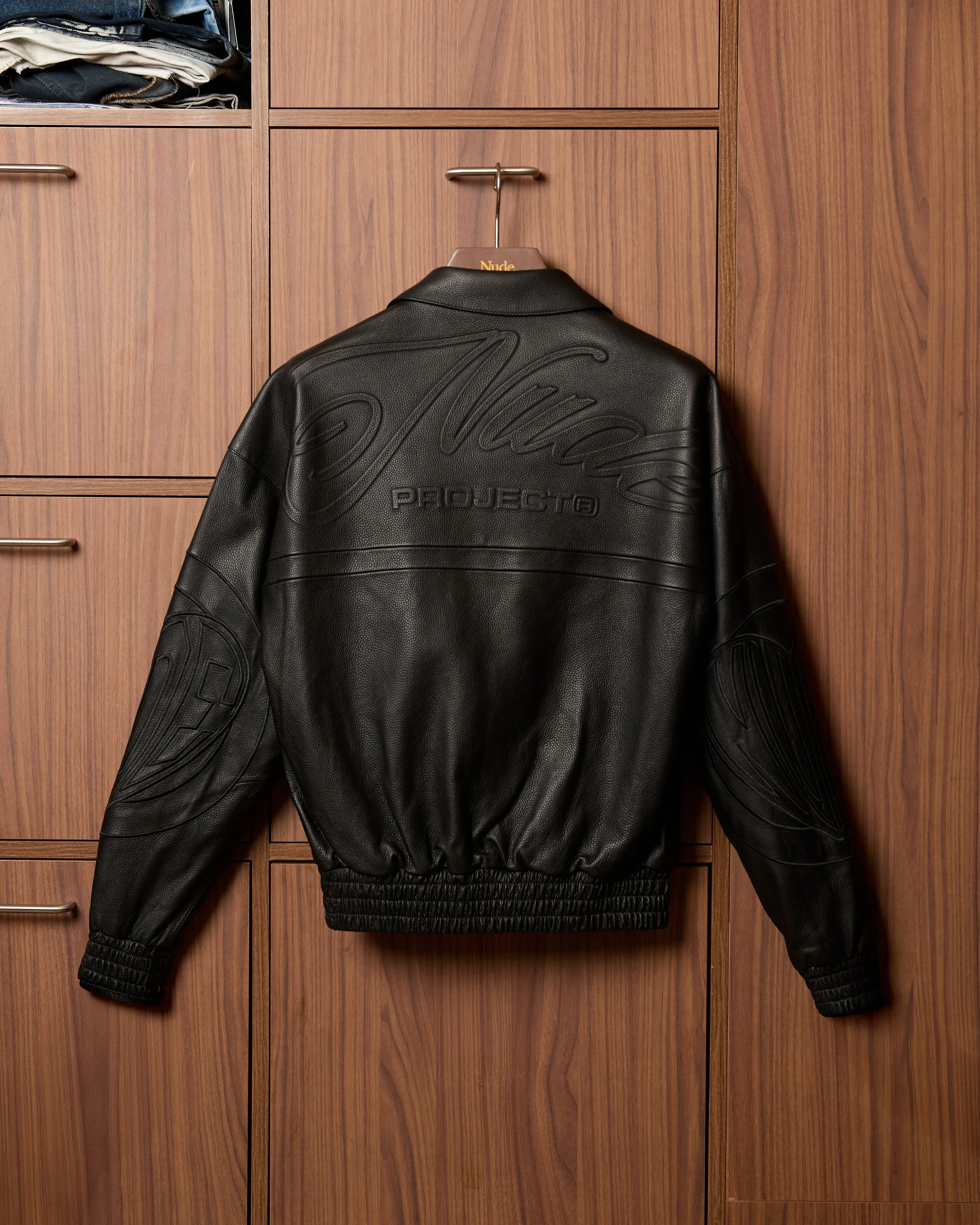 Subtle Layers Waterproof Technology Iconic Leather Jacket Black
