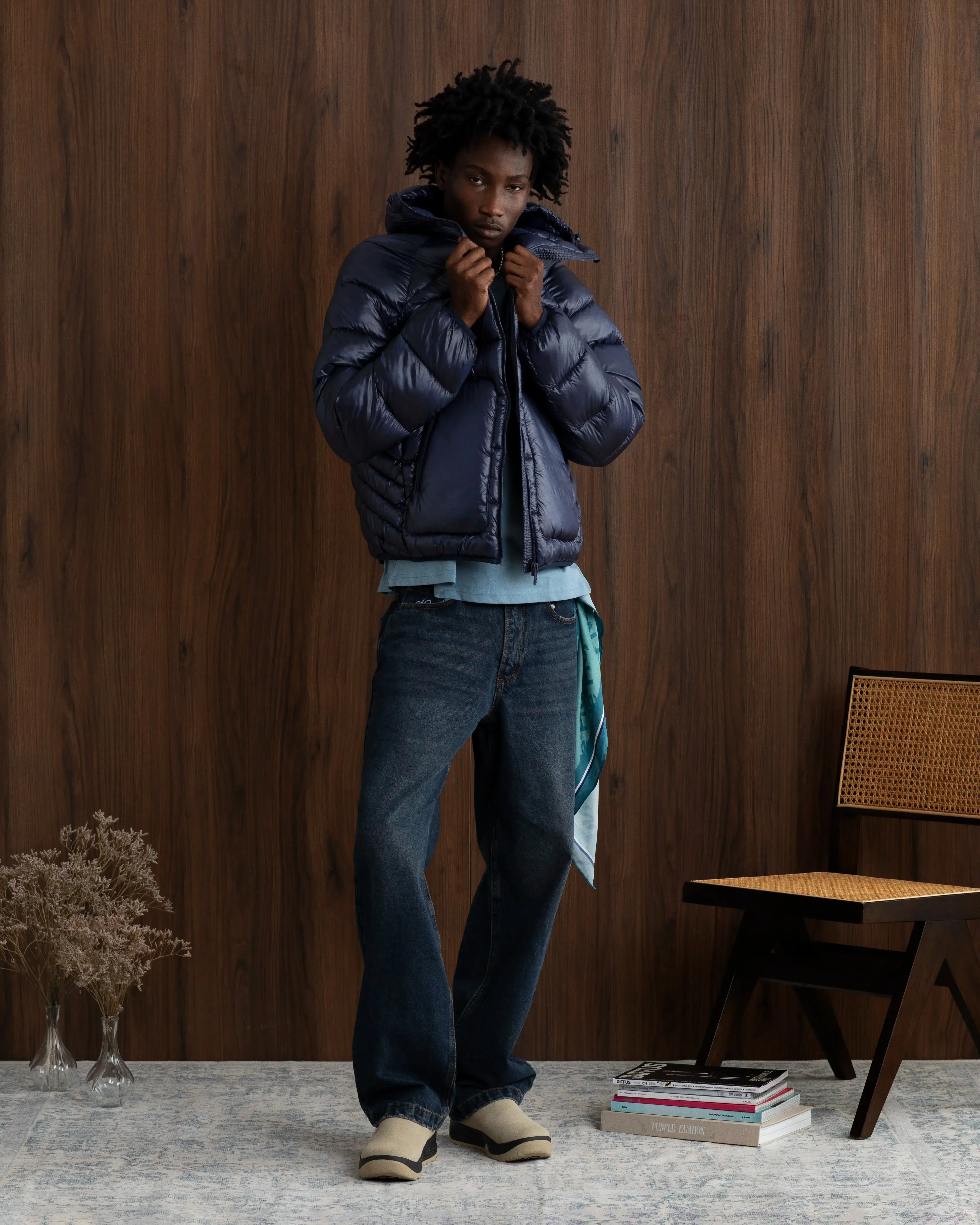 Iconic Puffer Jacket Navy Frictionless Inner Layer
