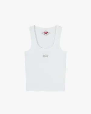 Sophisticated Pleasure Tank Top White FormFitting Cut