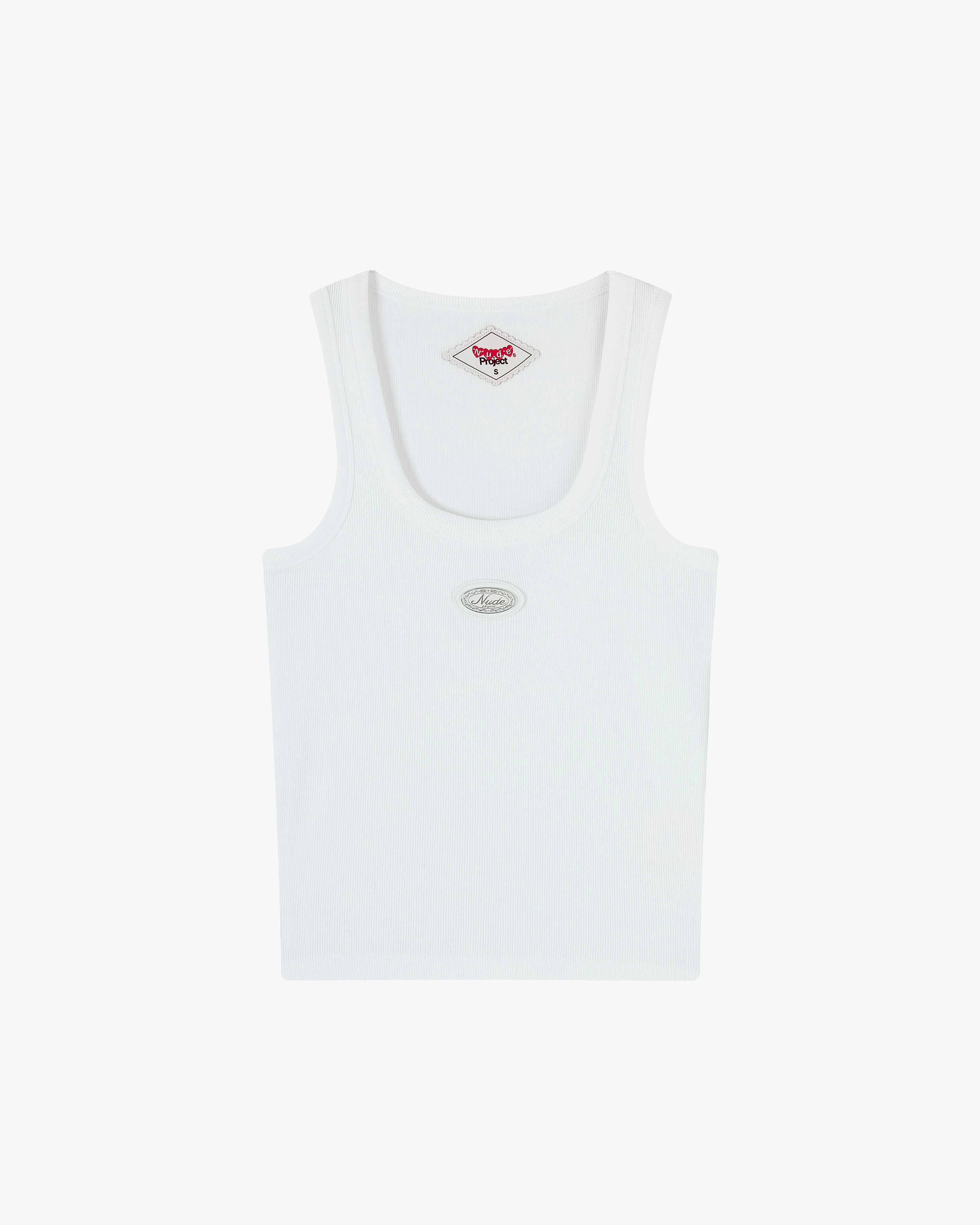 Sophisticated Pleasure Tank Top White FormFitting Cut