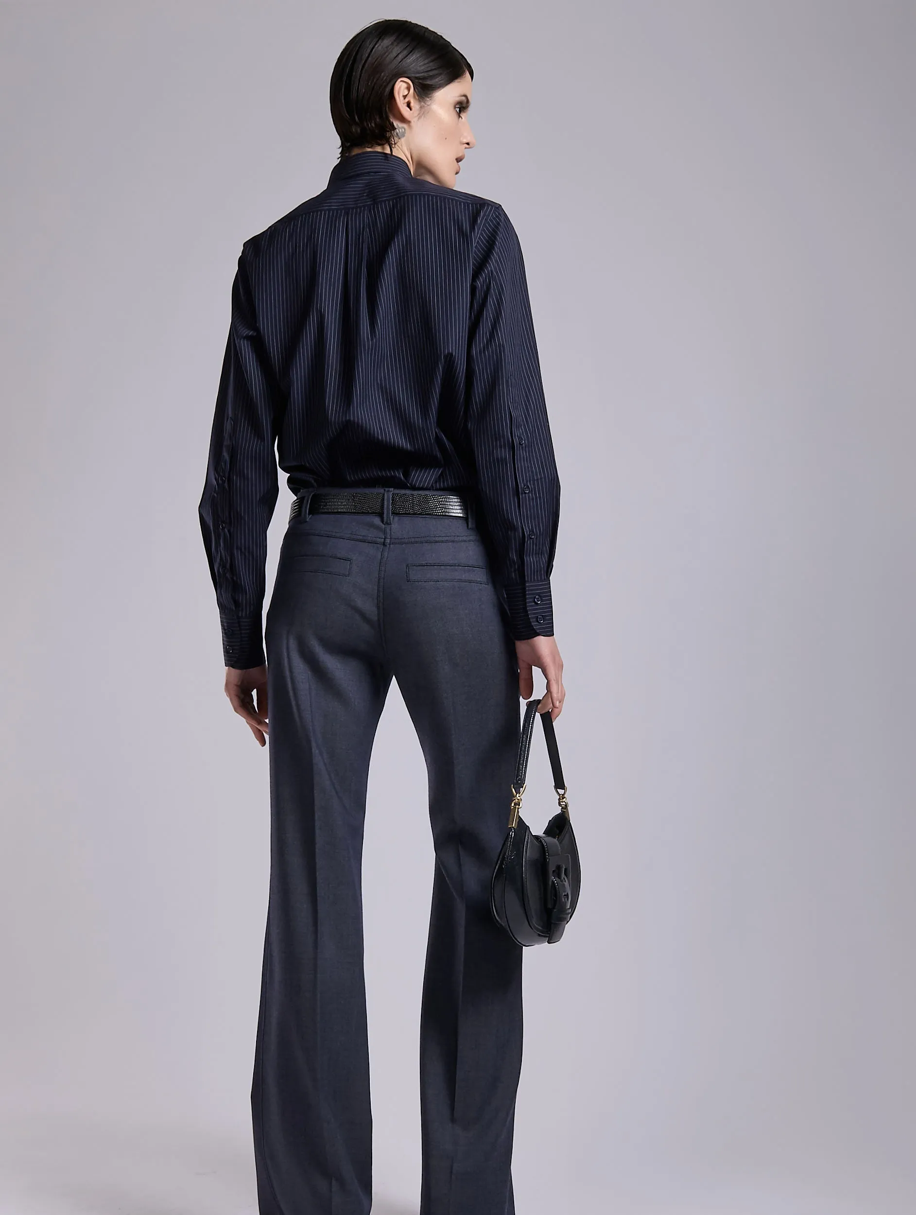 Blue micro-striped cotton poplin shirt Comfy Choice