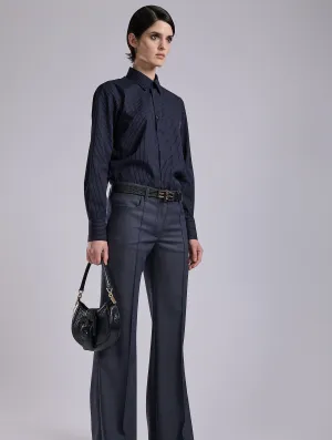 Outdoor Essentials Active Style Blue micro-striped cotton poplin shirt